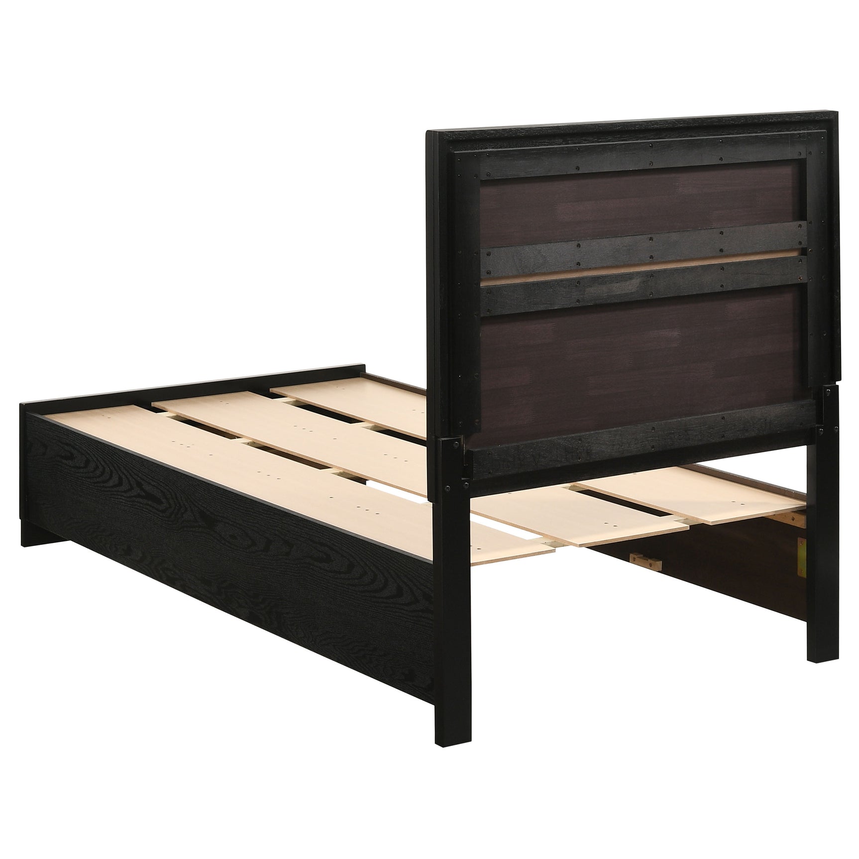 Miranda 51-inch Wood Twin Storage Panel Bed Black - Tampa Furniture Outlet