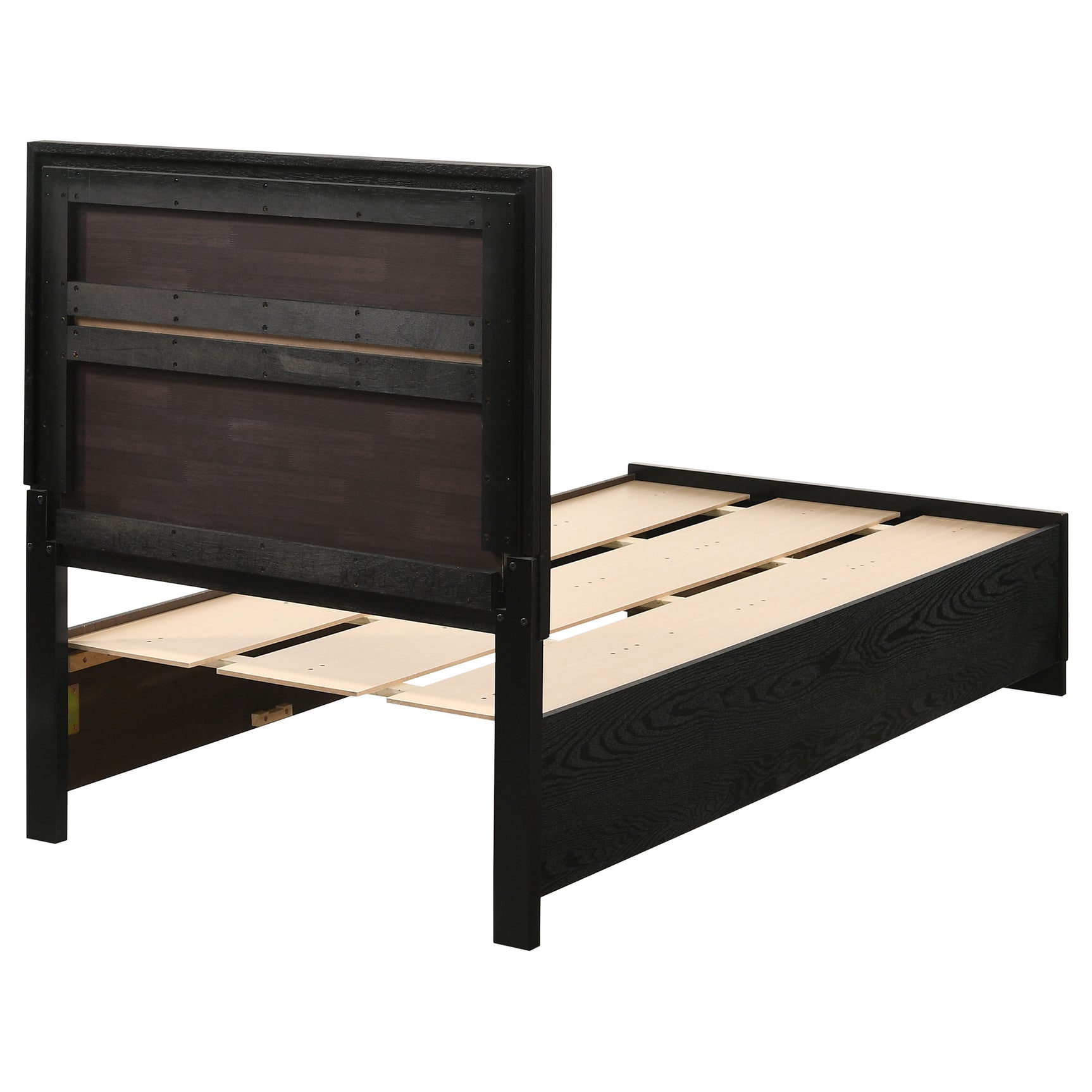 Miranda 51-inch Wood Twin Storage Panel Bed Black - Tampa Furniture Outlet
