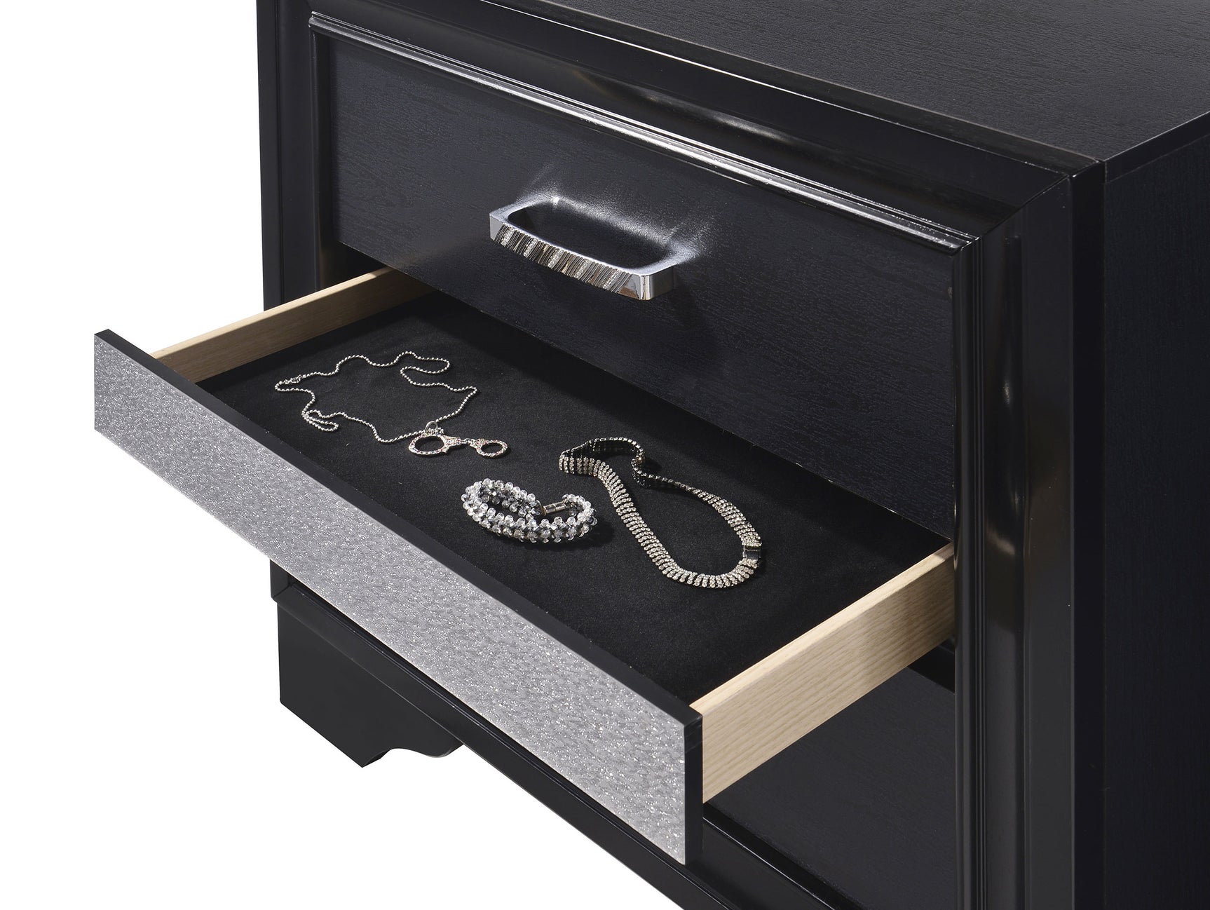 Miranda 3-drawer Nightstand Bedside Table Black - Tampa Furniture Outlet