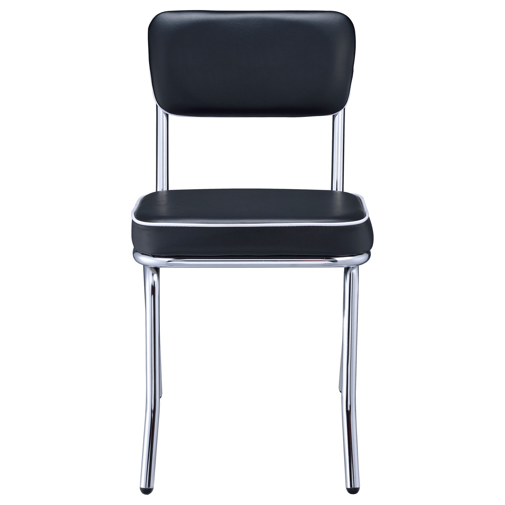 Retro Upholstered Dining Side Chair Black (Set of 2) - Tampa Furniture Outlet