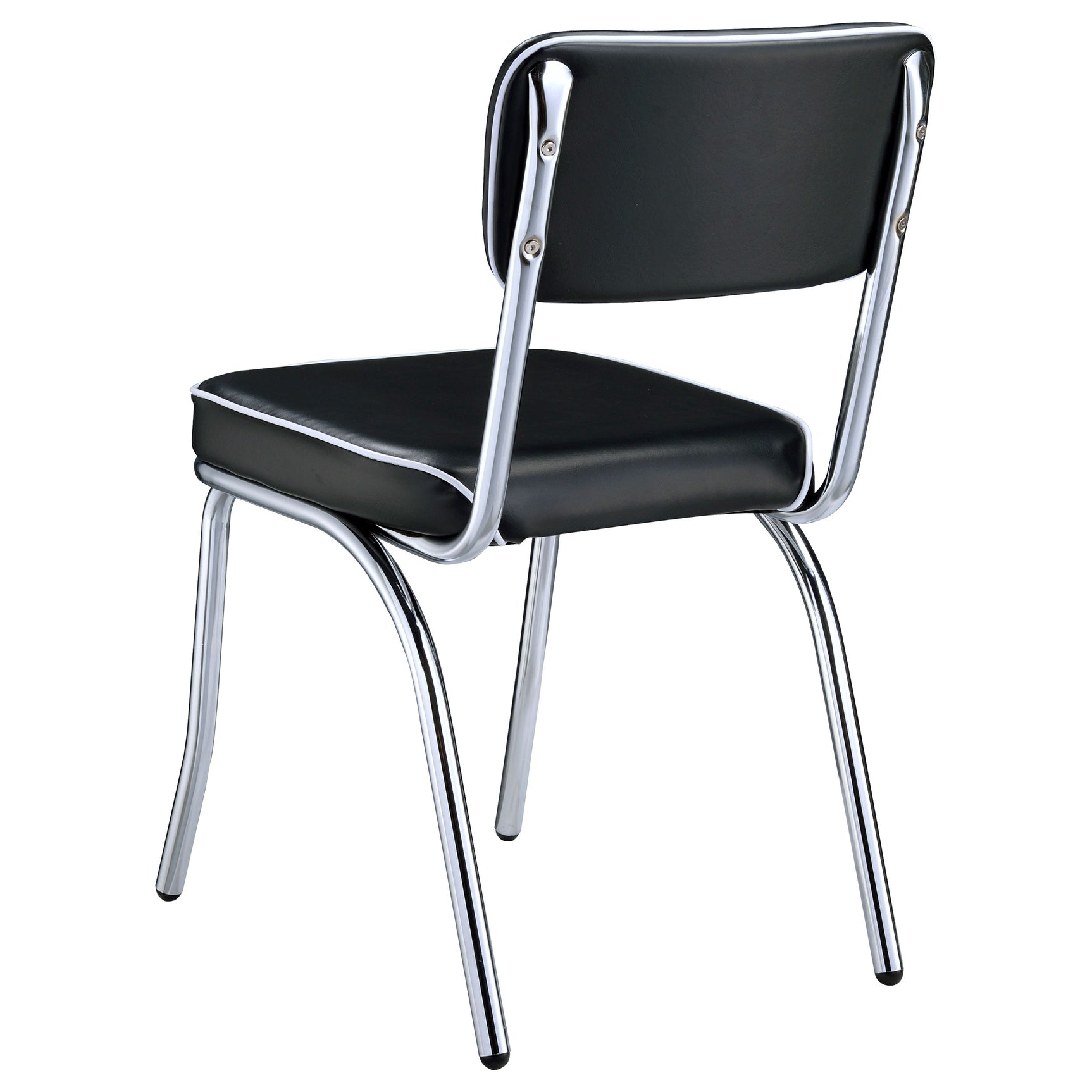 Retro Upholstered Dining Side Chair Black (Set of 2) - Tampa Furniture Outlet