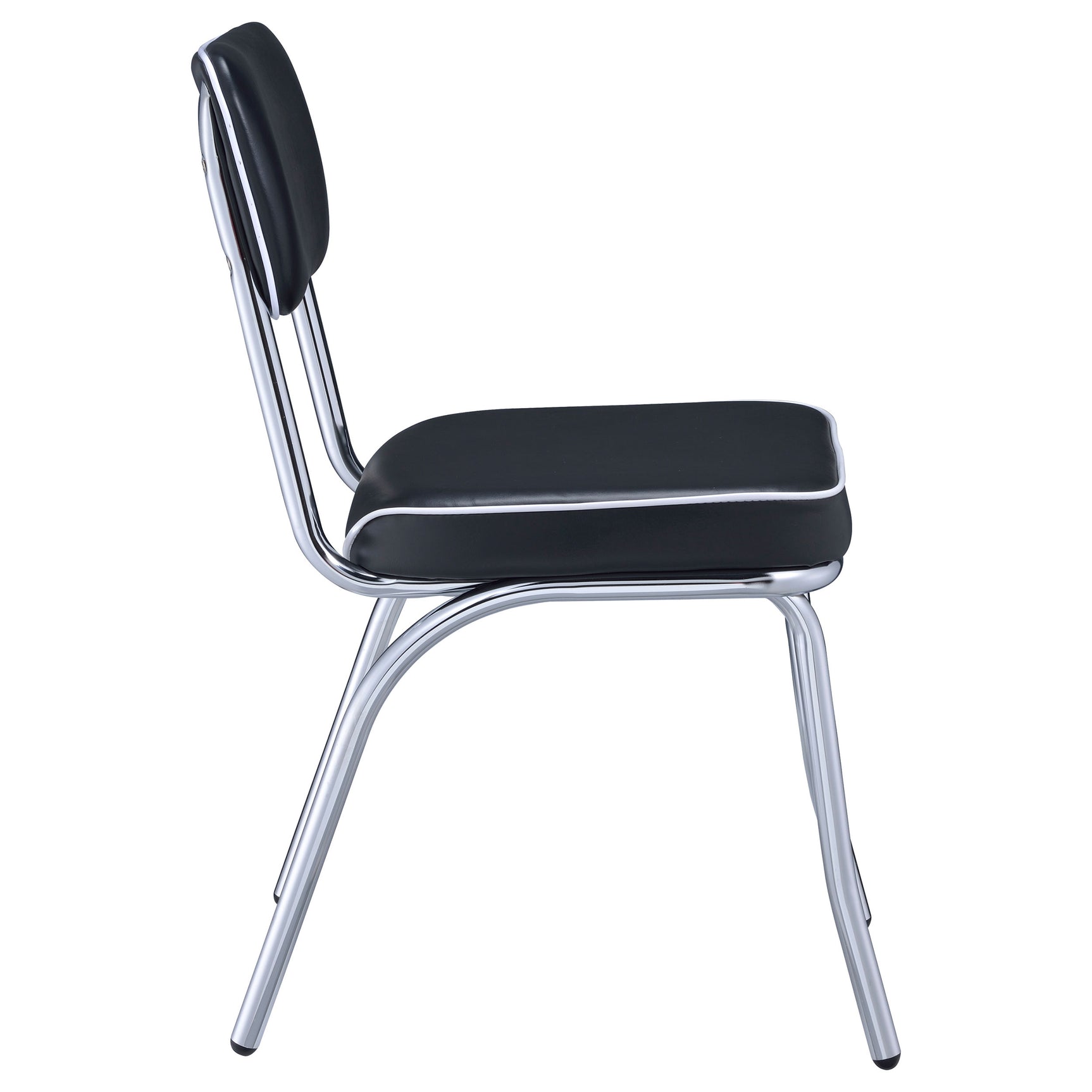 Retro Upholstered Dining Side Chair Black (Set of 2) - Tampa Furniture Outlet
