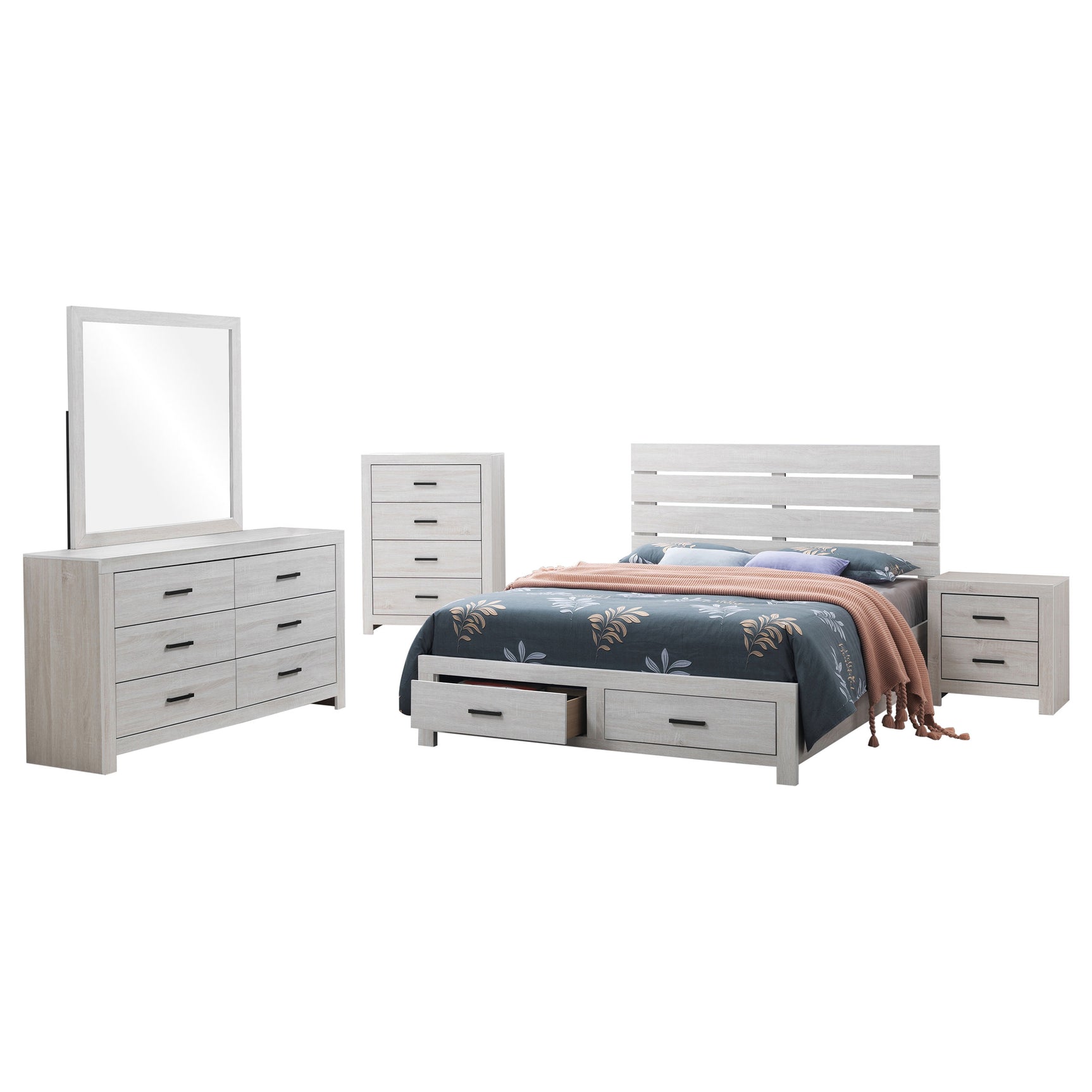 Brantford 5-piece Eastern King Bedroom Set Coastal White - Tampa Furniture Outlet