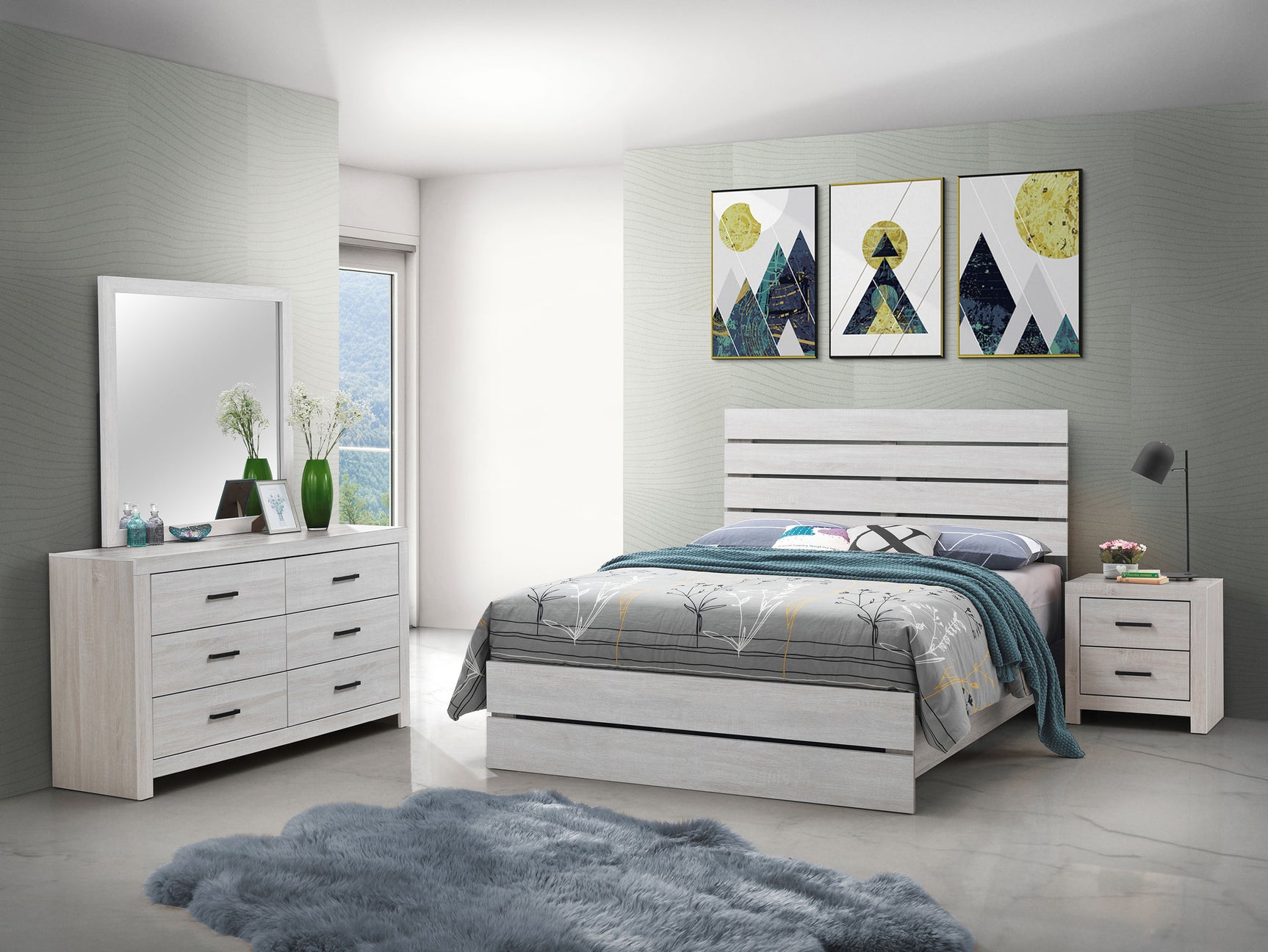 Tampa Furniture Outlet - Coaster - Brantford 4-piece Queen Bedroom Set Coastal White - 207051Q-S4