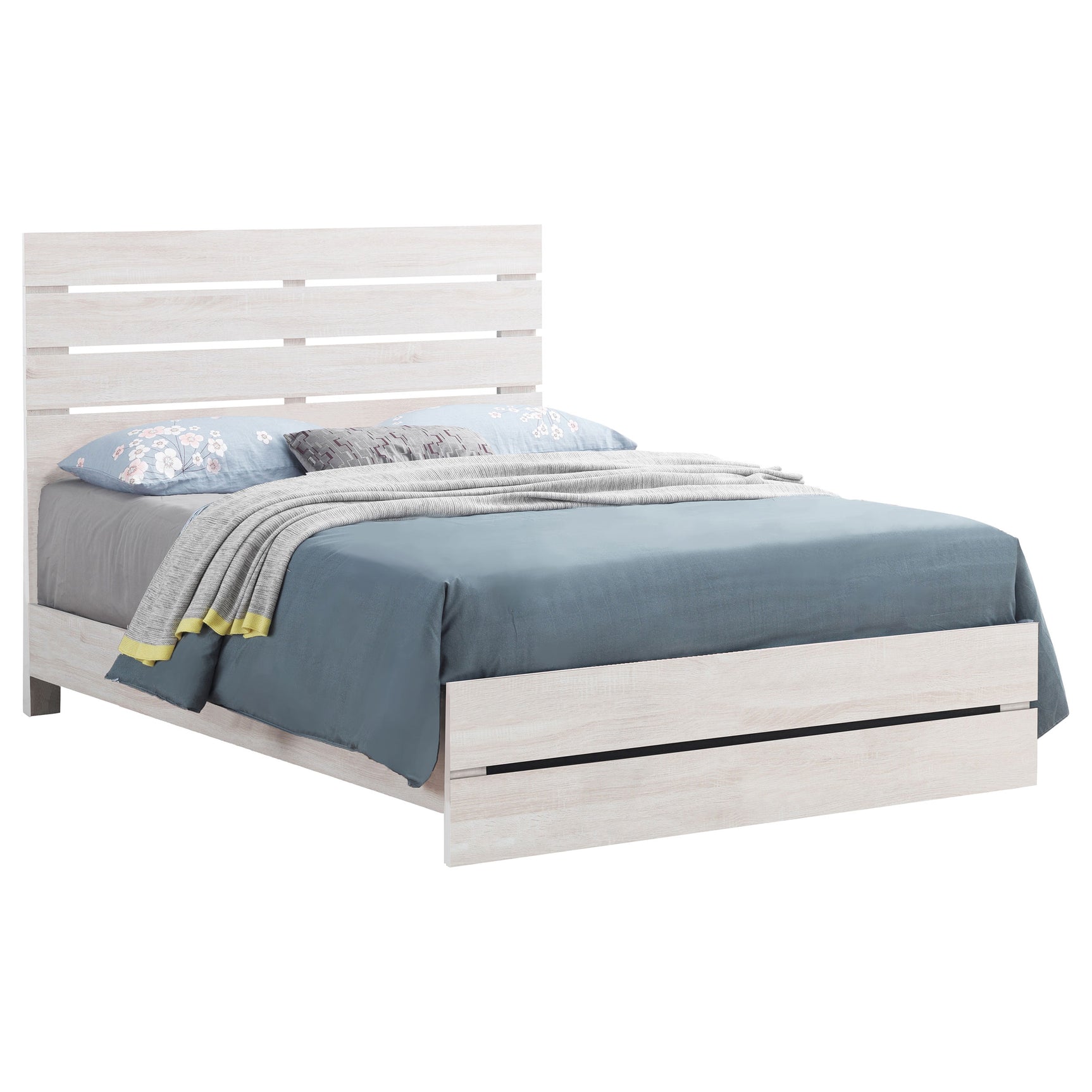 Brantford Wood Queen Panel Bed Coastal White - Tampa Furniture Outlet