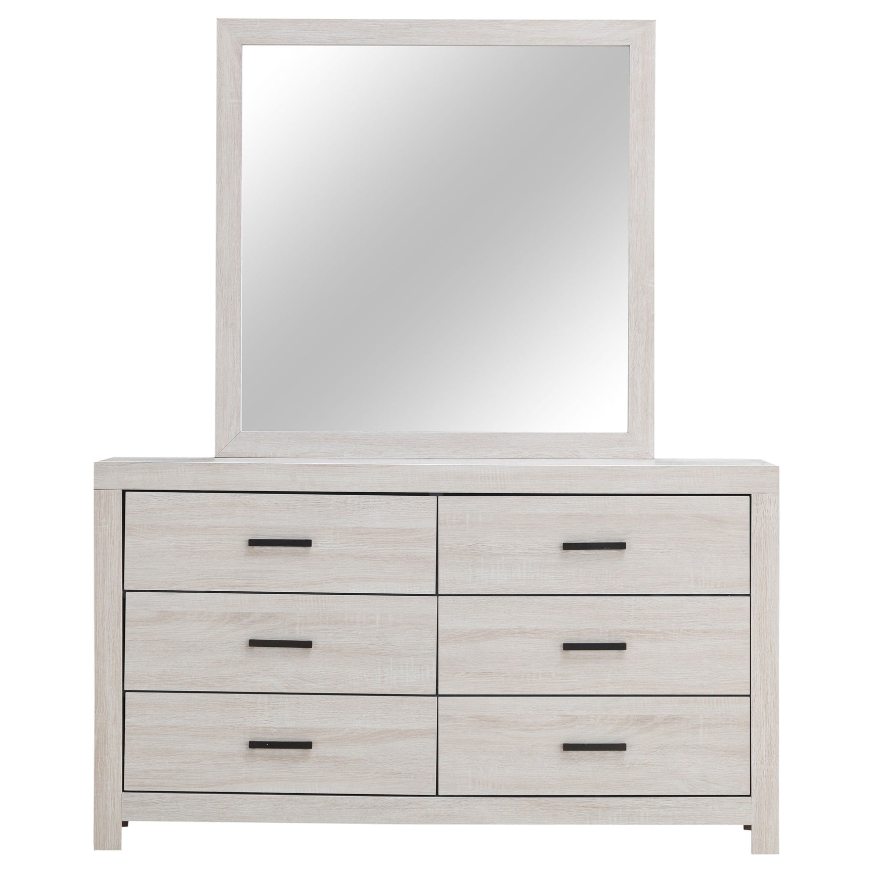 Brantford 6-drawer Dresser with Mirror Coastal White - Tampa Furniture Outlet