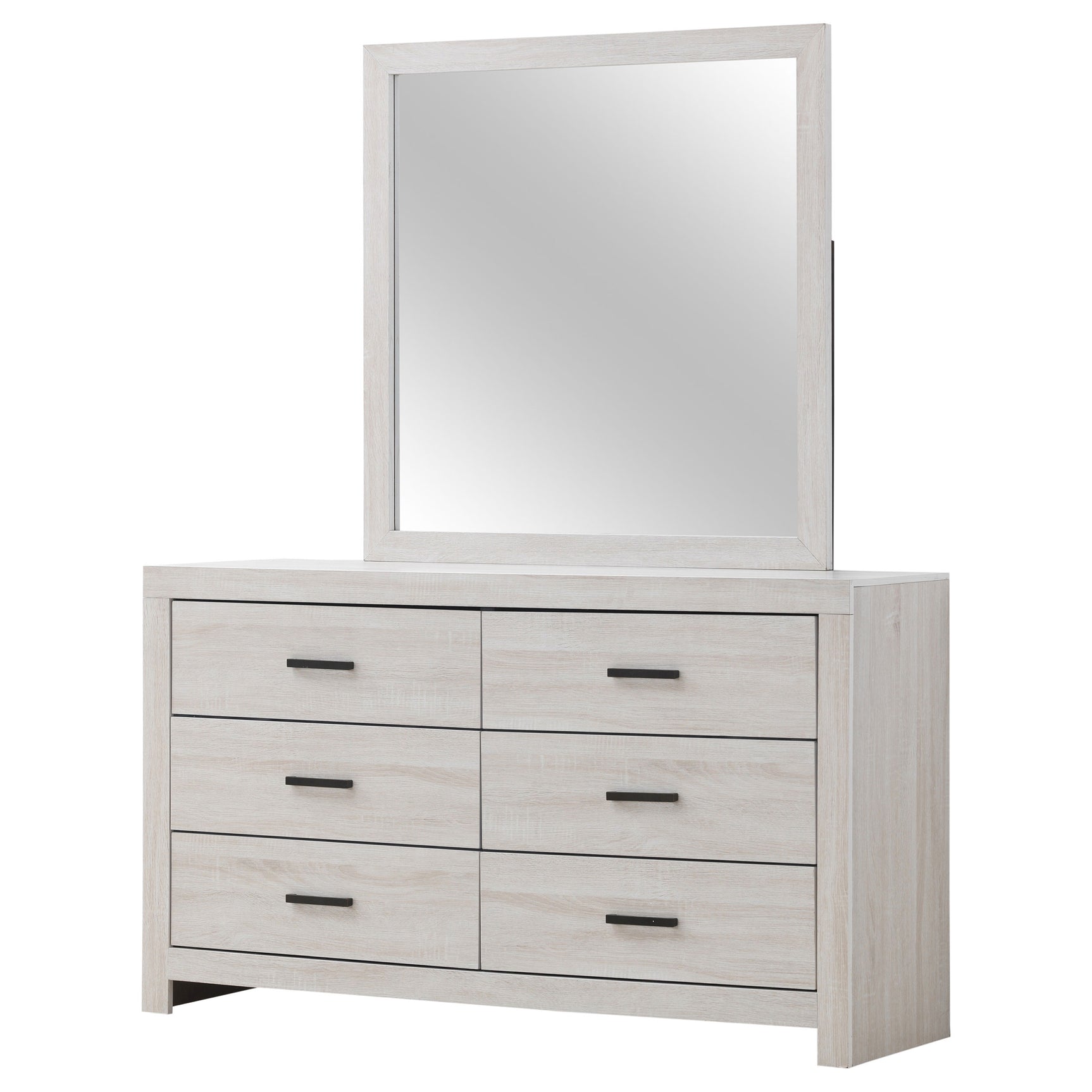 Brantford 6-drawer Dresser with Mirror Coastal White - Tampa Furniture Outlet