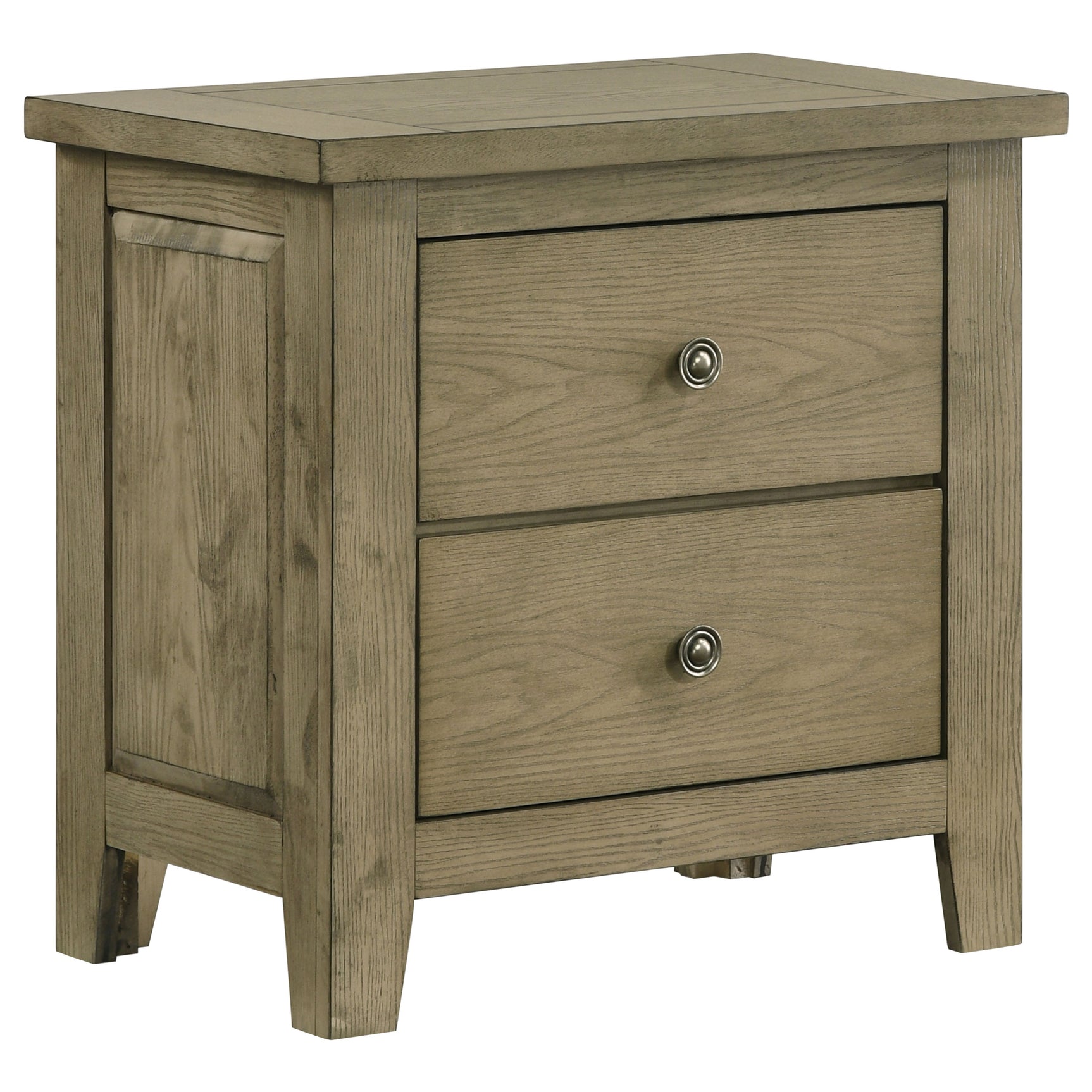 Tampa Furniture Outlet - Coaster - Hazlewood 2-drawer Nightstand Bedside Table Vineyard Oak - 207532
