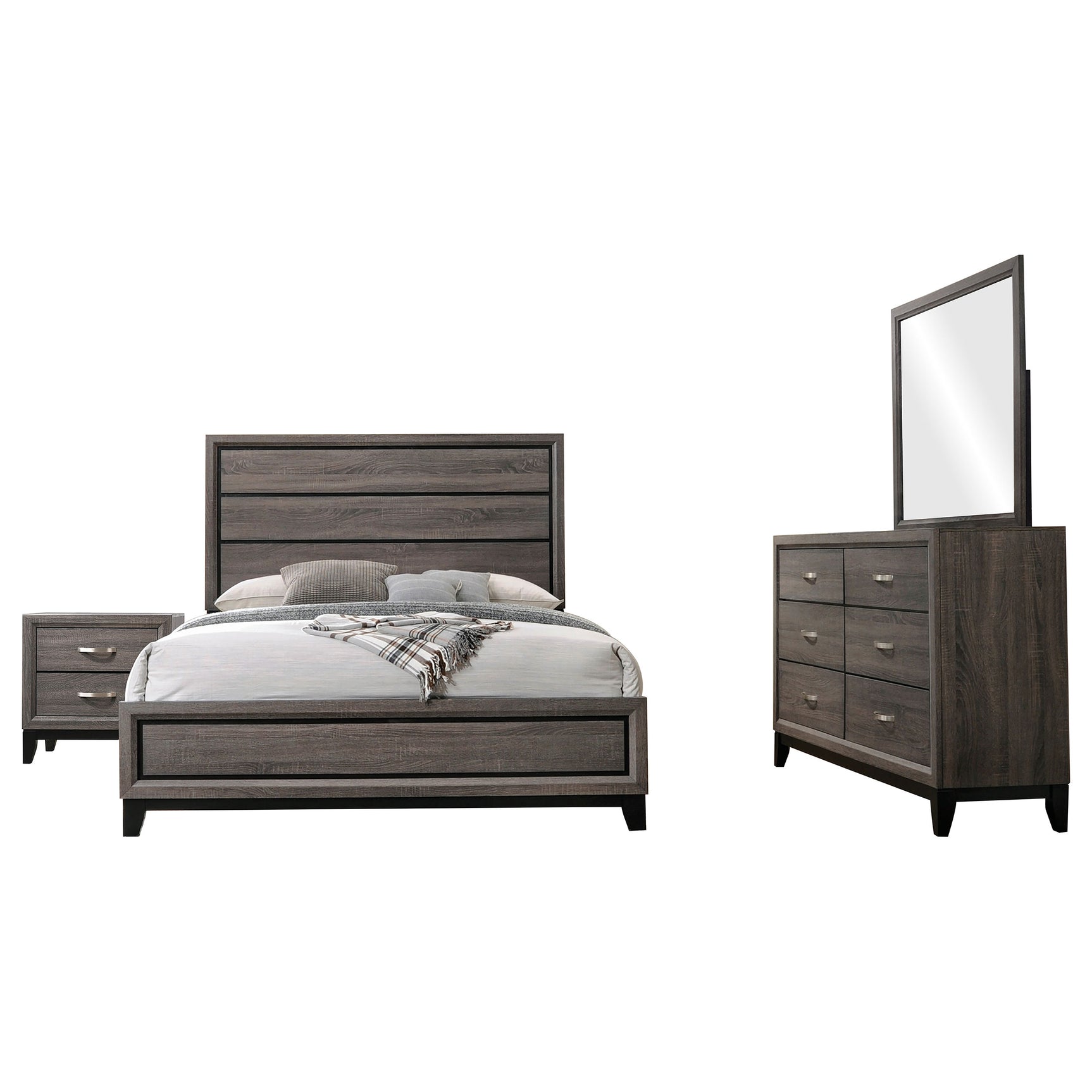 Watson Four-piece Queen Bedroom Set Grey Oak - Tampa Furniture Outlet