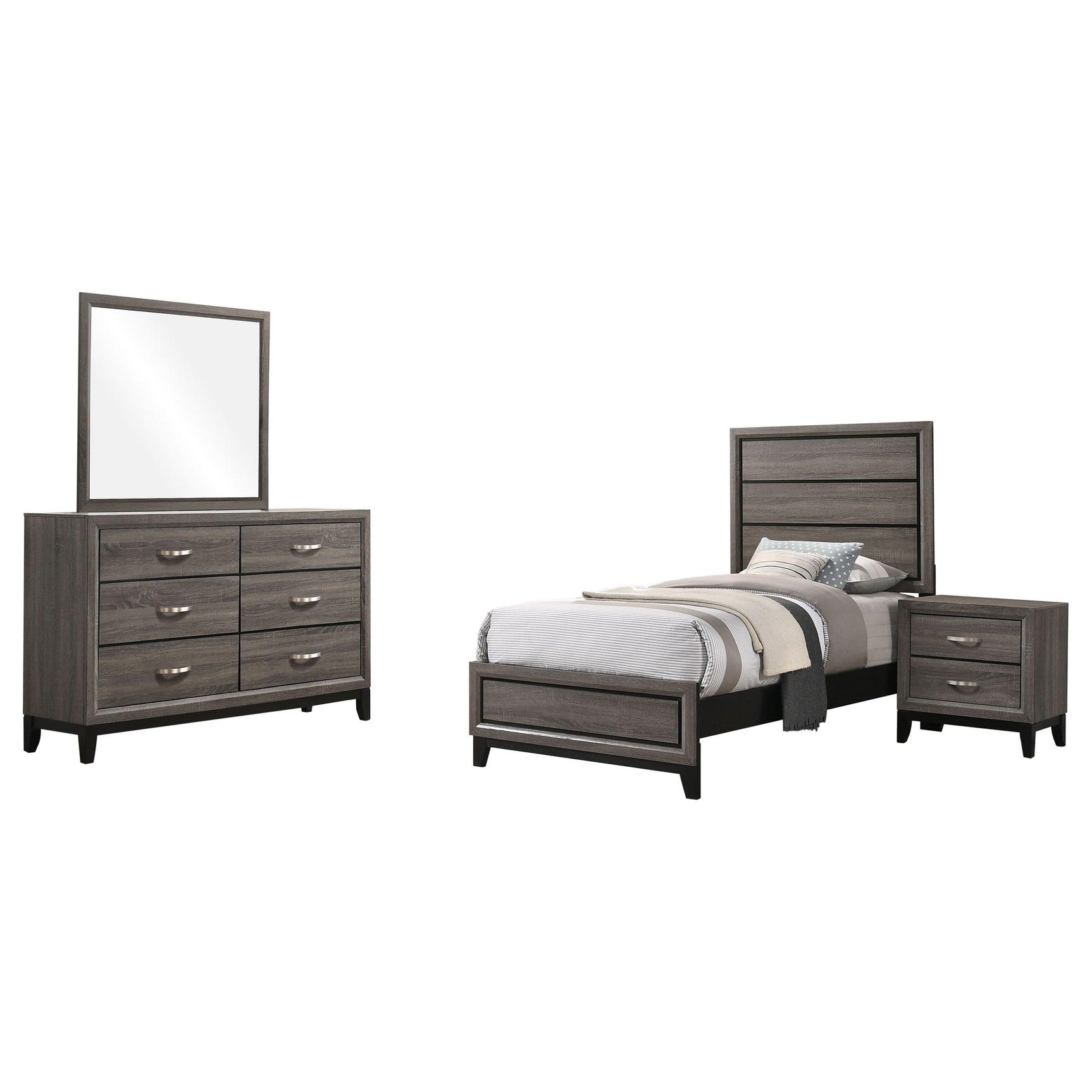Watson Four-piece Twin Bedroom Set Grey Oak - Tampa Furniture Outlet