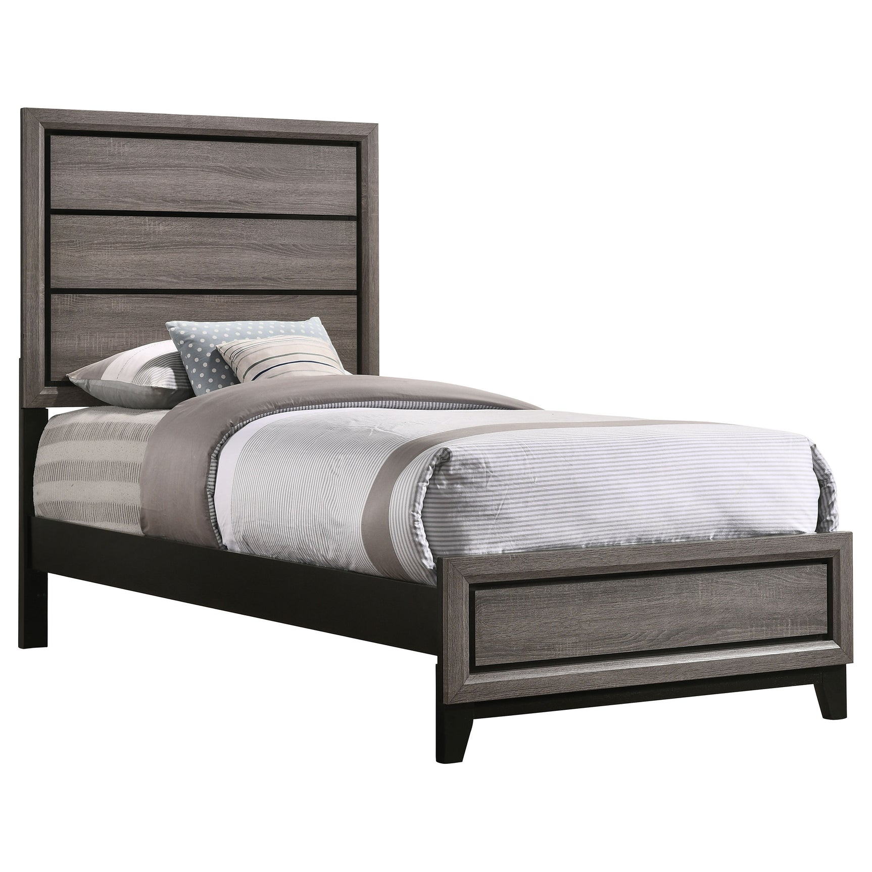 Watson Wood Twin Panel Bed Grey Oak - Tampa Furniture Outlet