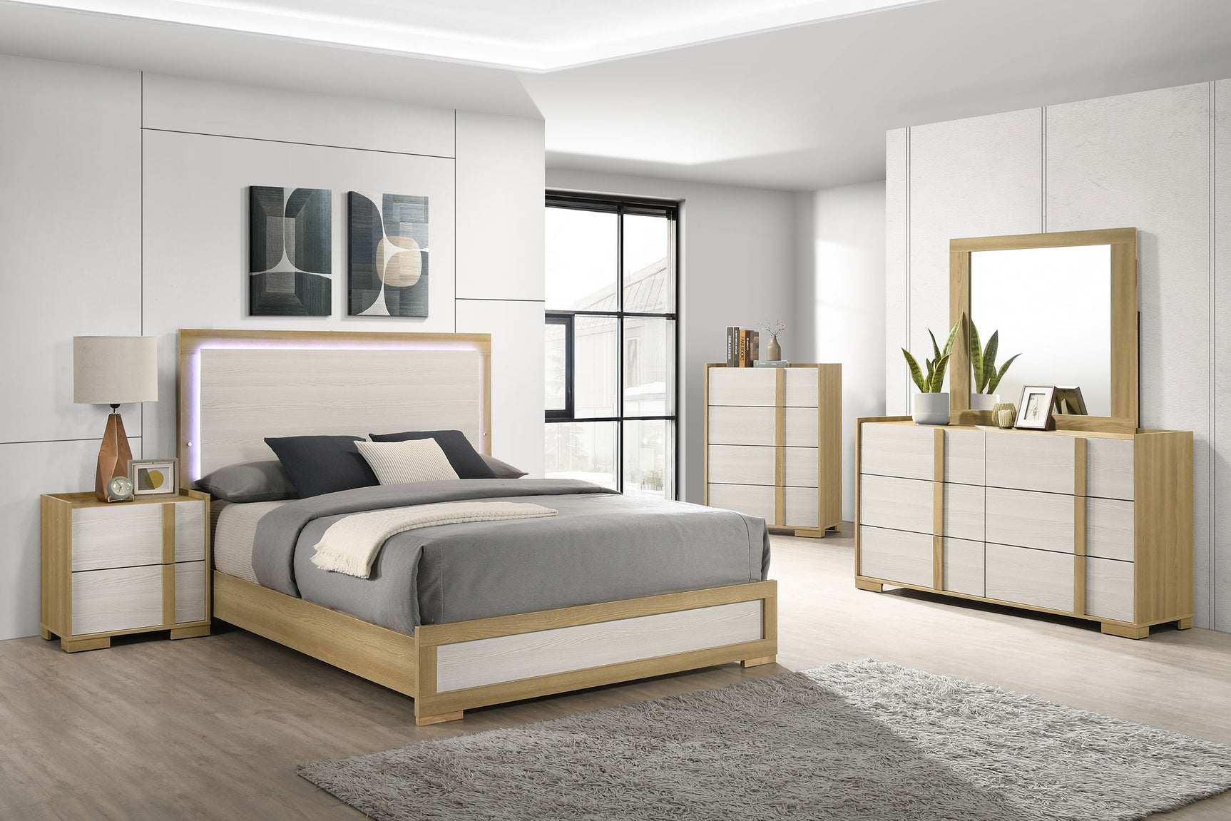 Tampa Furniture Outlet - Coaster - Hyland 5-piece Eastern King Bedroom Set Natural - 215651KE-S5