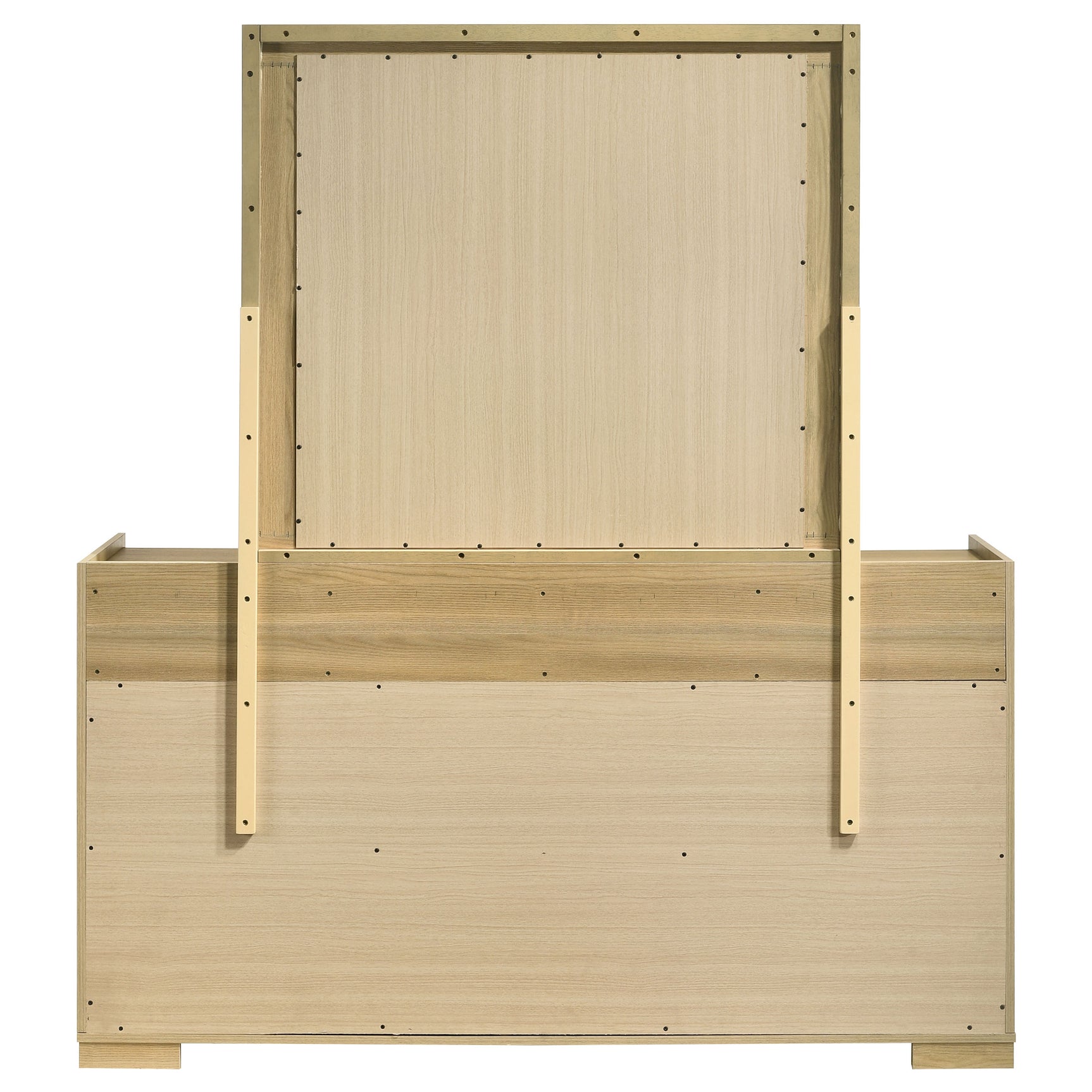Hyland 6-drawer Dresser with Mirror Natural - Tampa Furniture Outlet