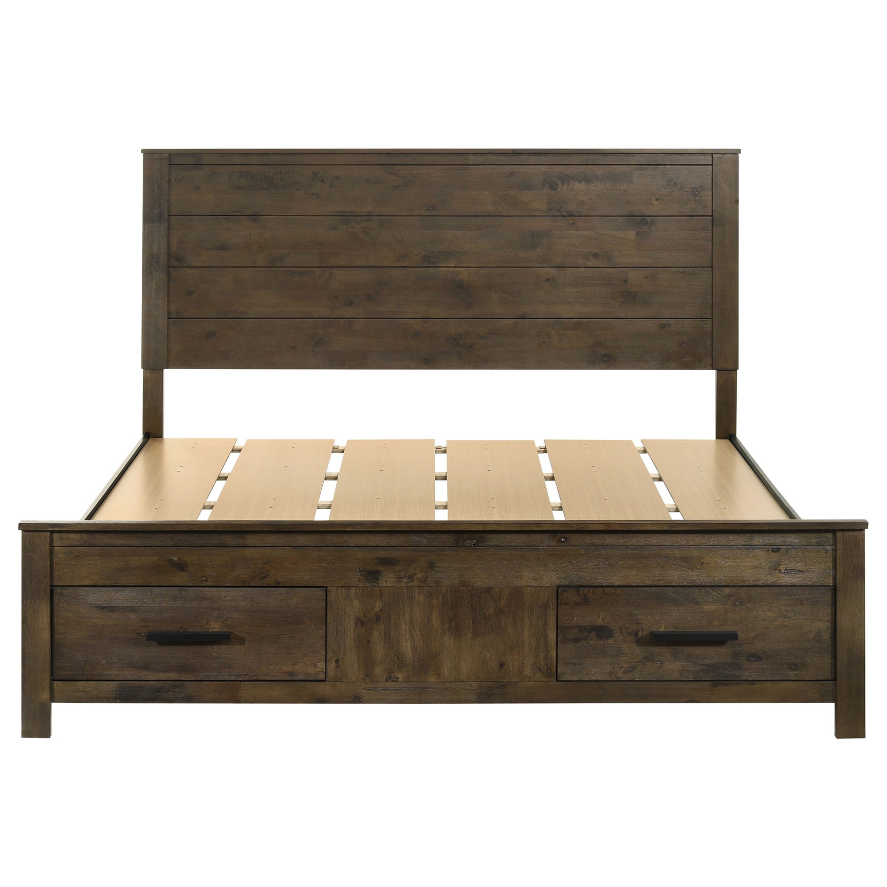 Woodmont Eastern King Storage Bed Rustic Golden Brown - Tampa Furniture Outlet