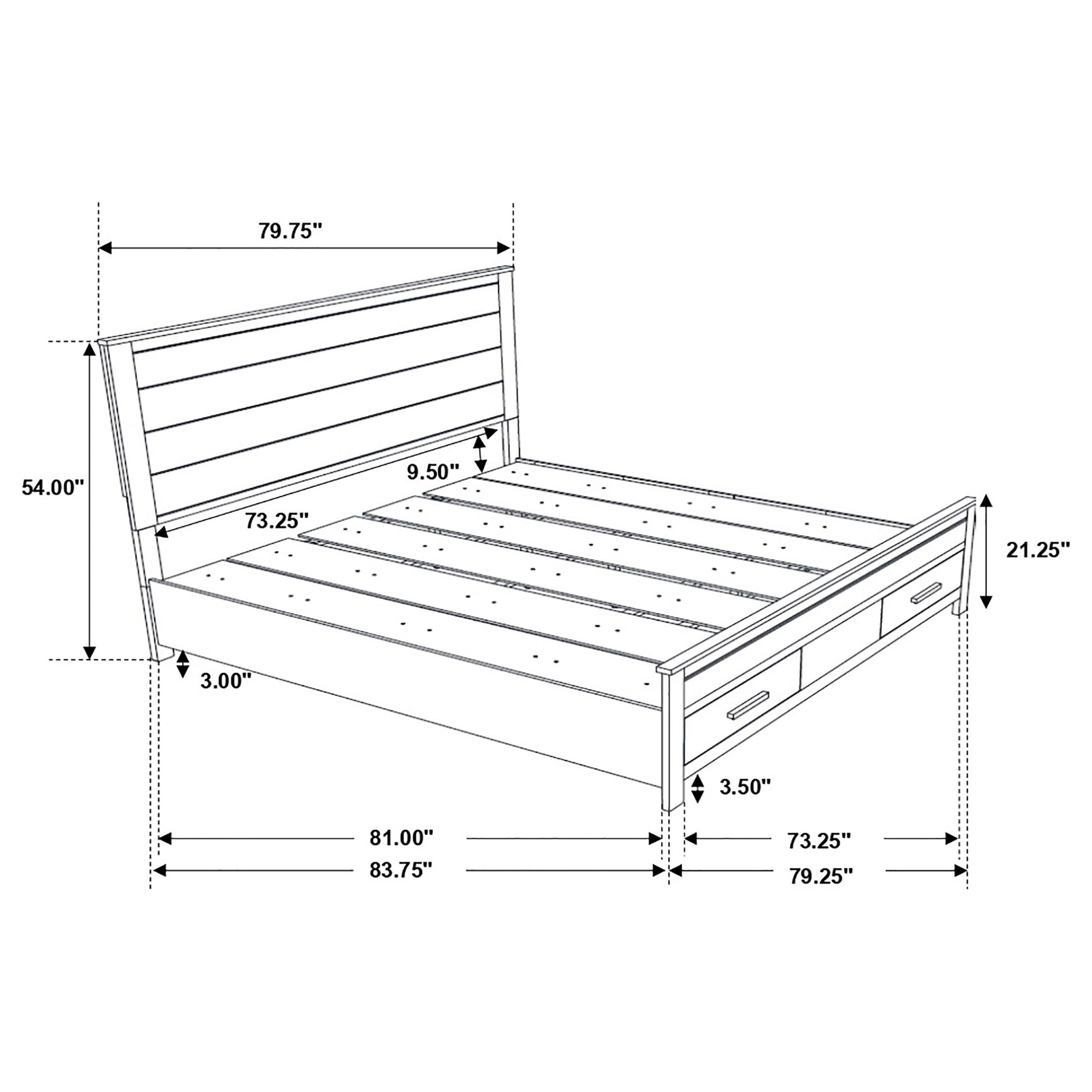 Woodmont Eastern King Storage Bed Rustic Golden Brown - Tampa Furniture Outlet
