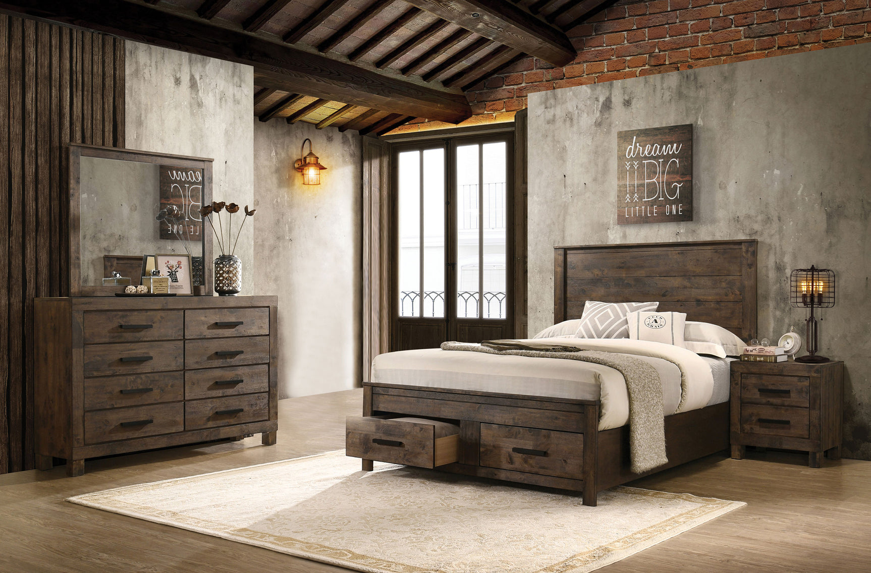 Tampa Furniture Outlet - Coaster - Woodmont 4-piece California King Bedroom Set Golden Brown - 222631KW-S4