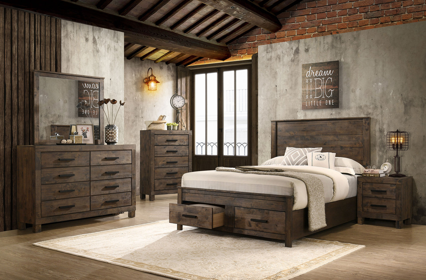 Tampa Furniture Outlet - Coaster - Woodmont 5-piece California King Bedroom Set Golden Brown - 222631KW-S5