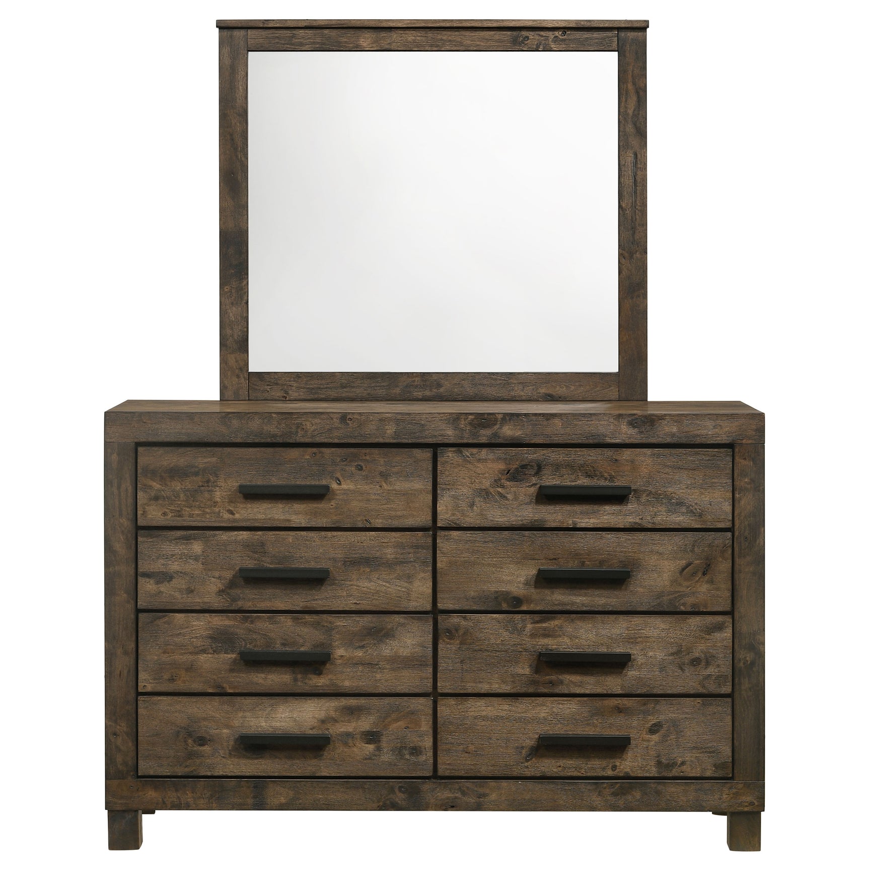 Woodmont 8-drawer Dresser with Mirror Rustic Golden Brown - Tampa Furniture Outlet