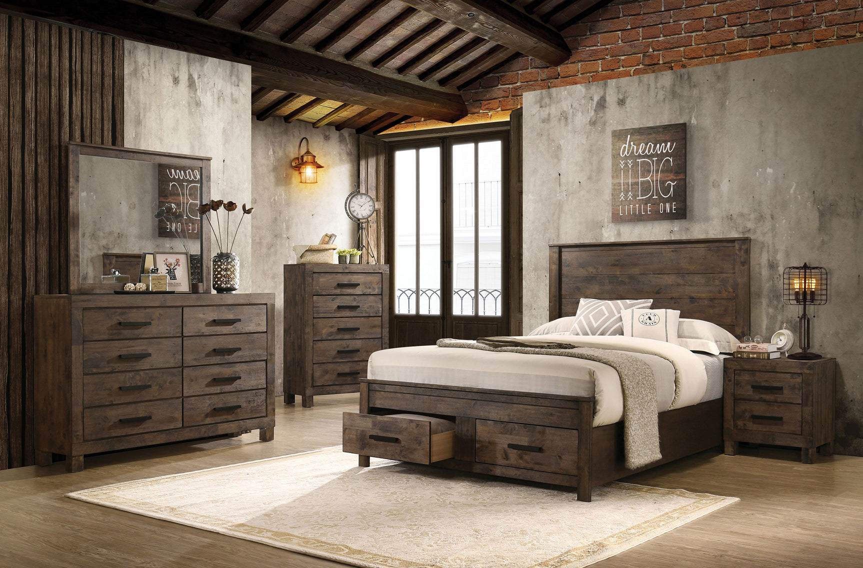 Woodmont 8-drawer Dresser with Mirror Rustic Golden Brown - Tampa Furniture Outlet