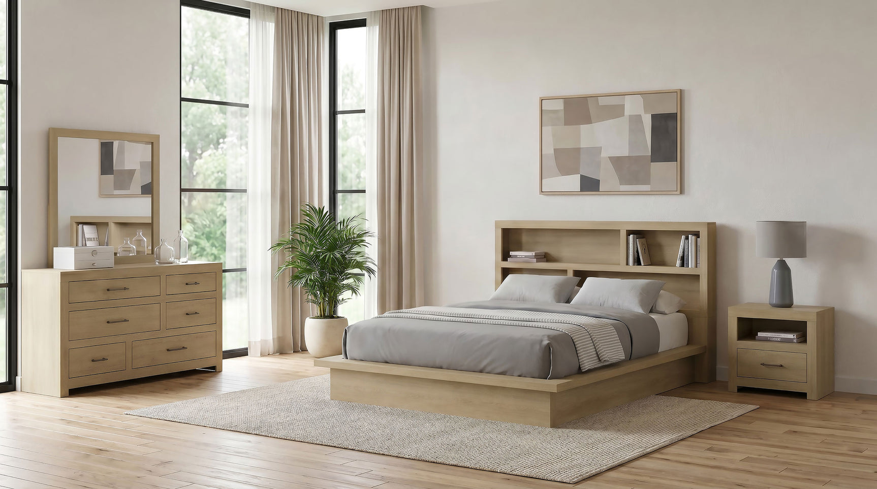 Tampa Furniture Outlet - Coaster - Hendricks 4-piece California King Bedroom Set Light Oak - 222650KW-S4