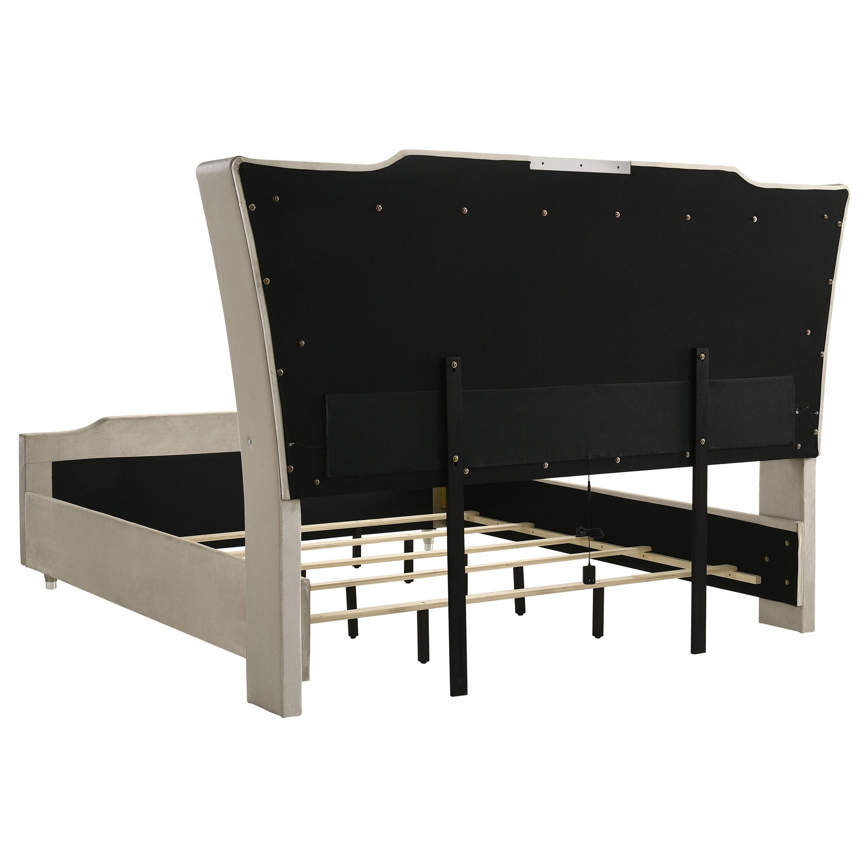 Lorient Eastern King LED Upholstered Bed Ivory and Camel