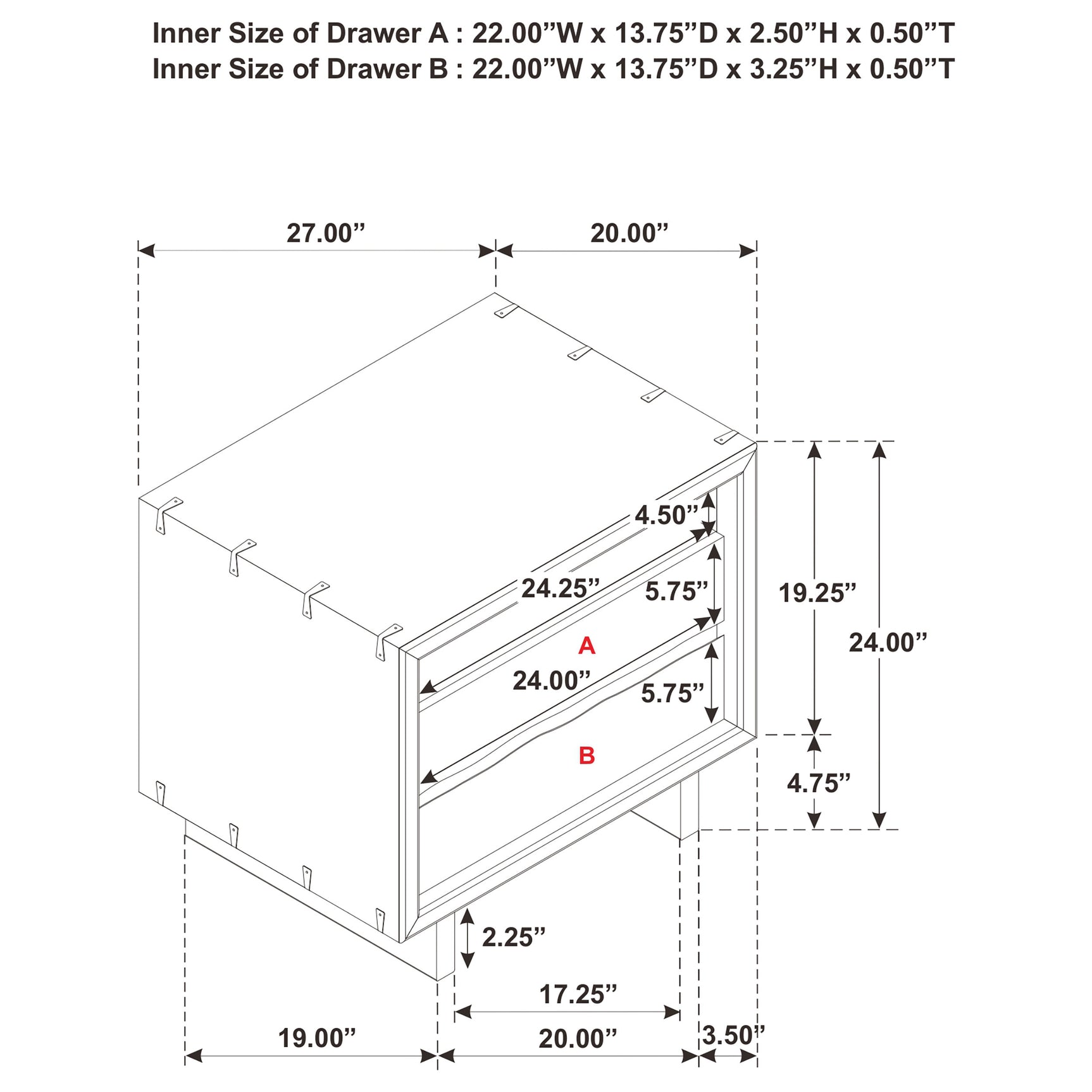 Stillwater 2-drawer Nightstand