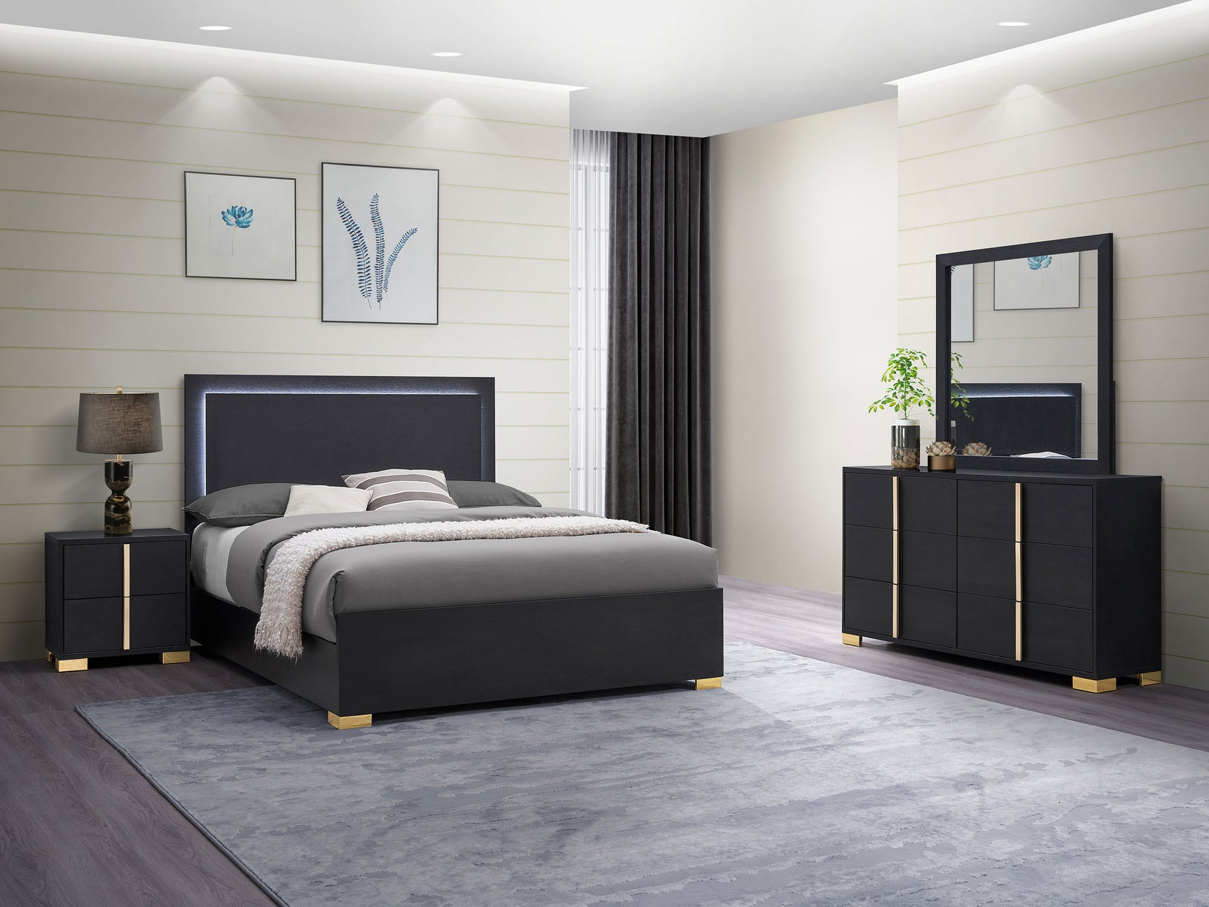 Tampa Furniture Outlet - Coaster - Marceline 4-piece Full Bedroom Set Black - 222831F-S4