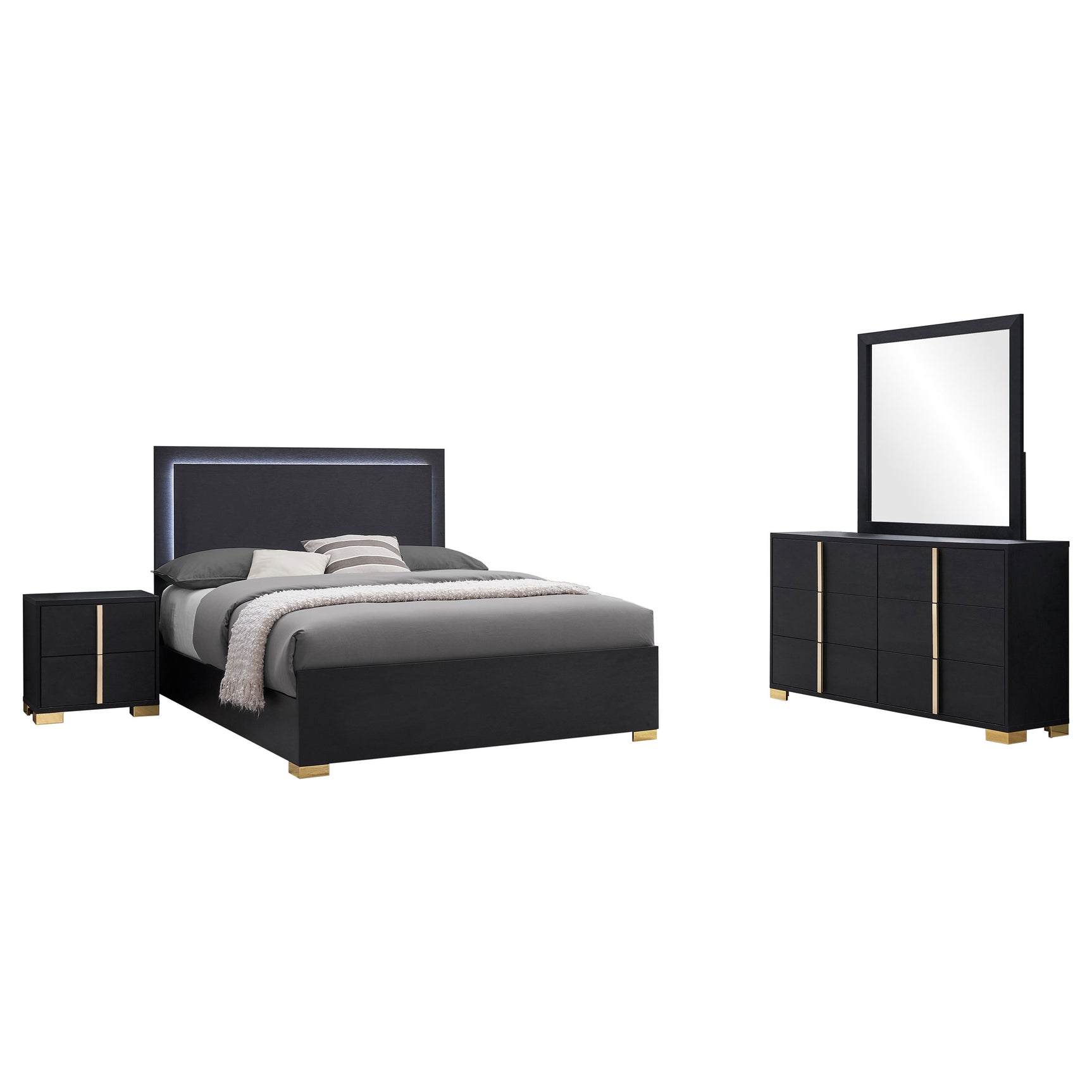 Marceline 4-piece Full Bedroom Set Black - Tampa Furniture Outlet