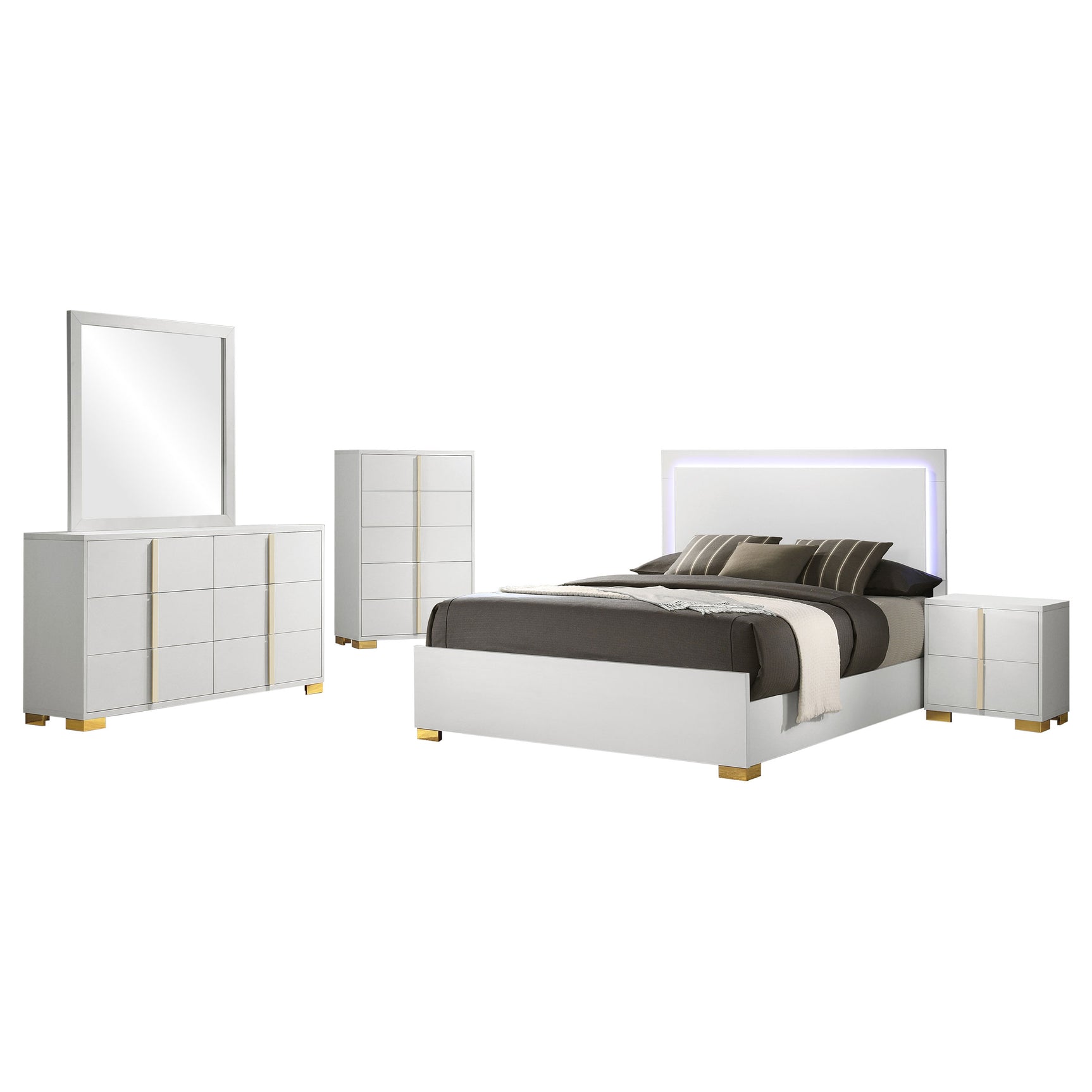 Marceline 5-piece Queen Bedroom Set White - Tampa Furniture Outlet