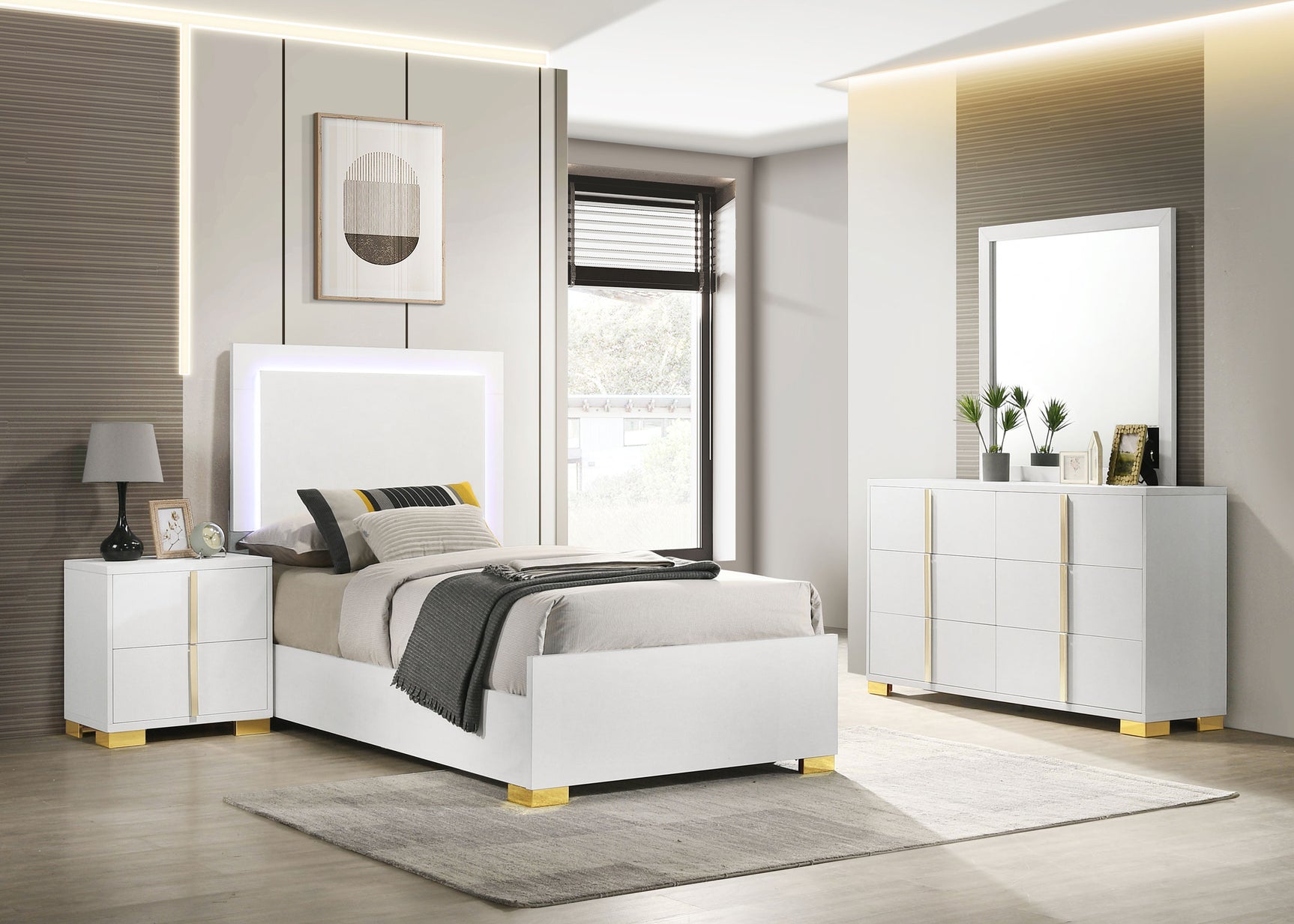 Tampa Furniture Outlet - Coaster - Marceline 4-piece Twin Bedroom Set White - 222931T-S4