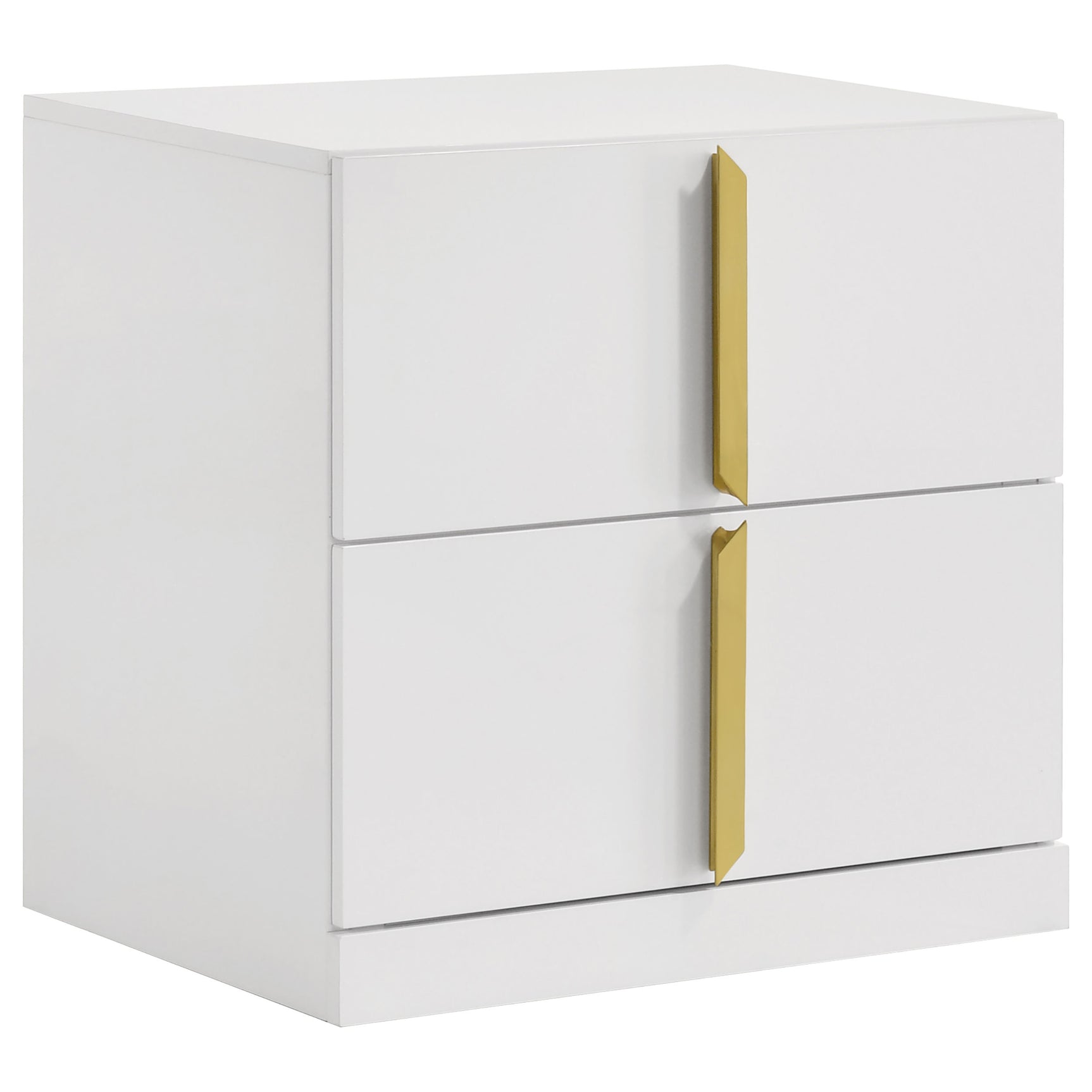 Tampa Furniture Outlet - Coaster - Ines 2-drawer Nightstand Bedside Table White High Gloss - 223092