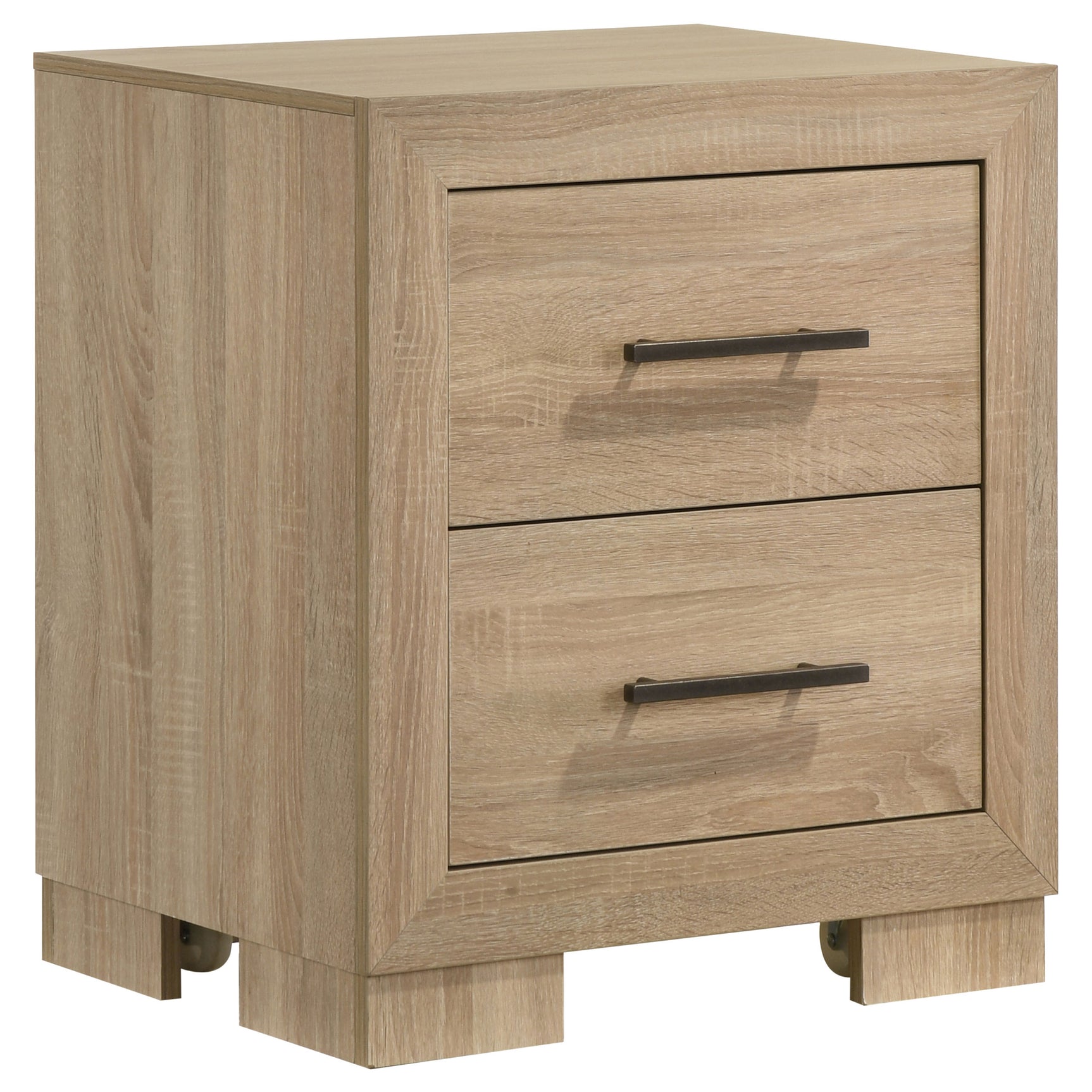 Tampa Furniture Outlet - Coaster - Arielle 2-drawer Bedroom Nightstand with Casters Light Oak - 223112