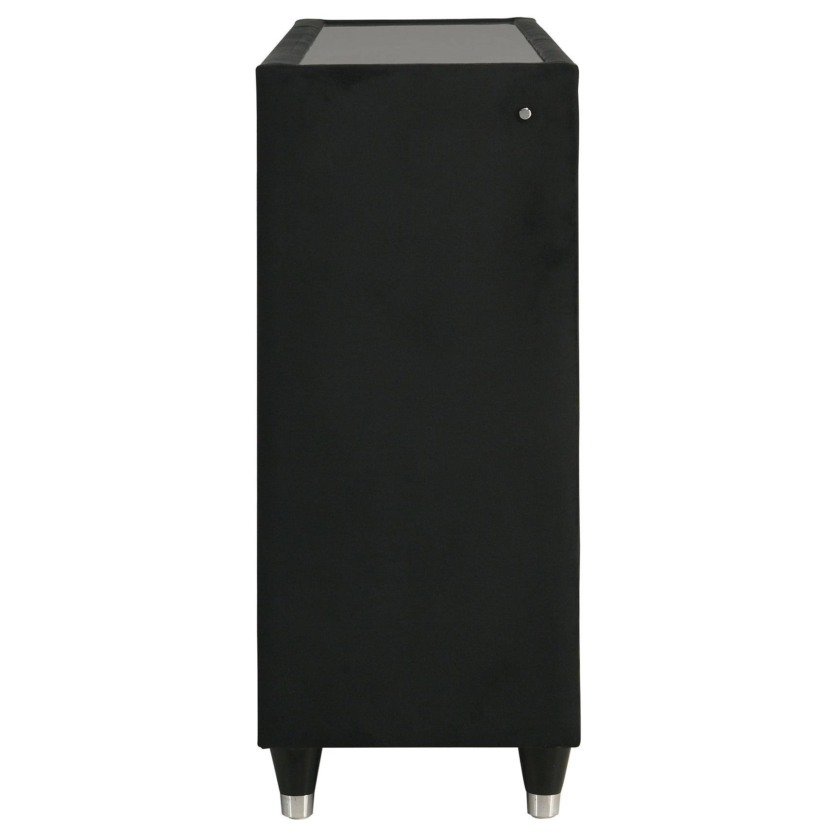 Ravenne 8-drawer Velvet Upholstered LED Dresser Cabinet Black