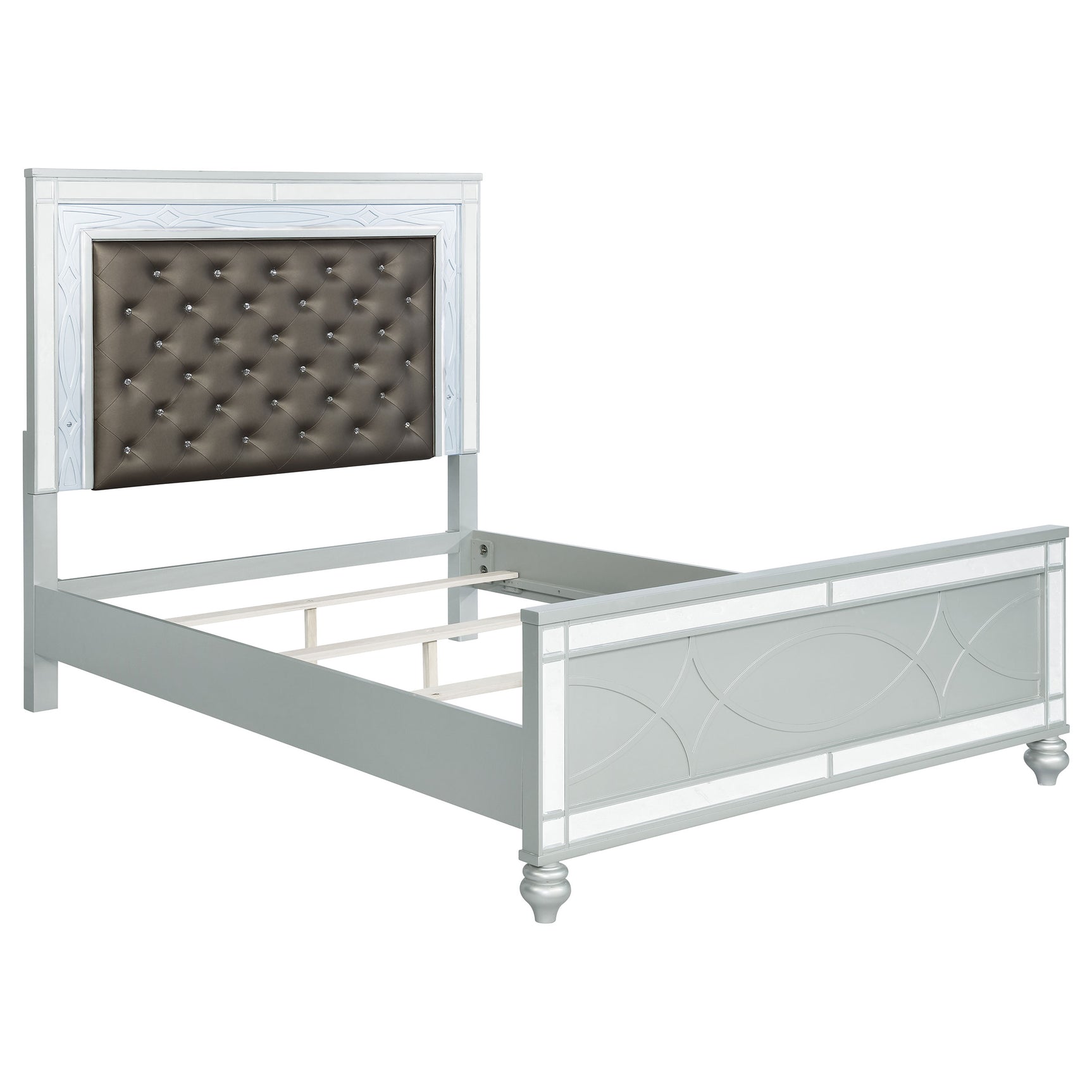 Tampa Furniture Outlet - Coaster - Gunnison Wood California King LED Panel Bed Silver Metallic - 223211KW