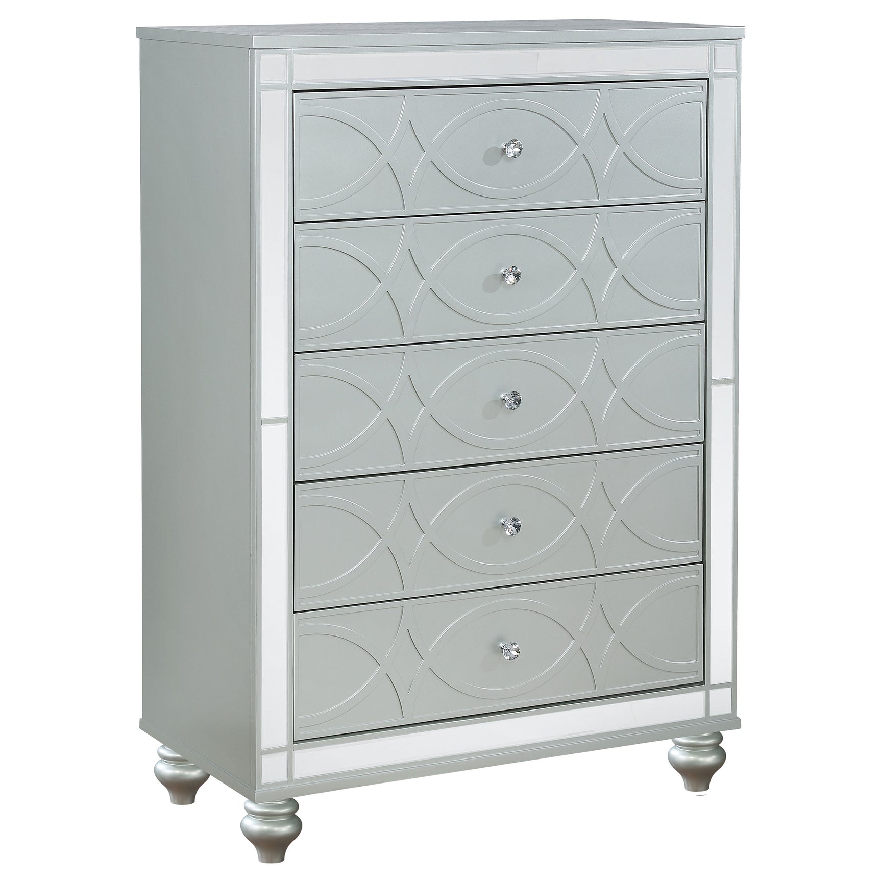 Gunnison 5-piece Queen Bedroom Set Silver Metallic - Tampa Furniture Outlet