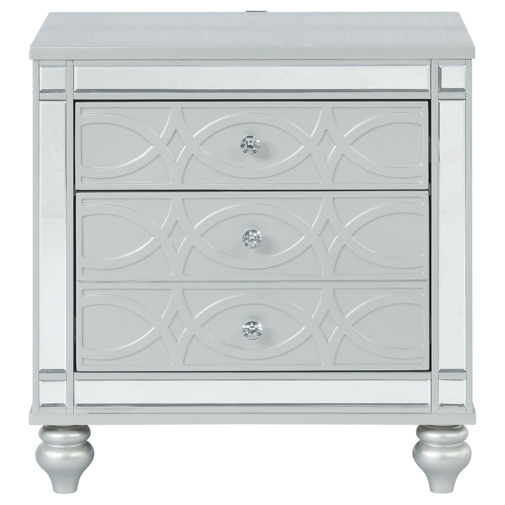 Gunnison 2-drawer Nightstand Silver Metallic - Tampa Furniture Outlet