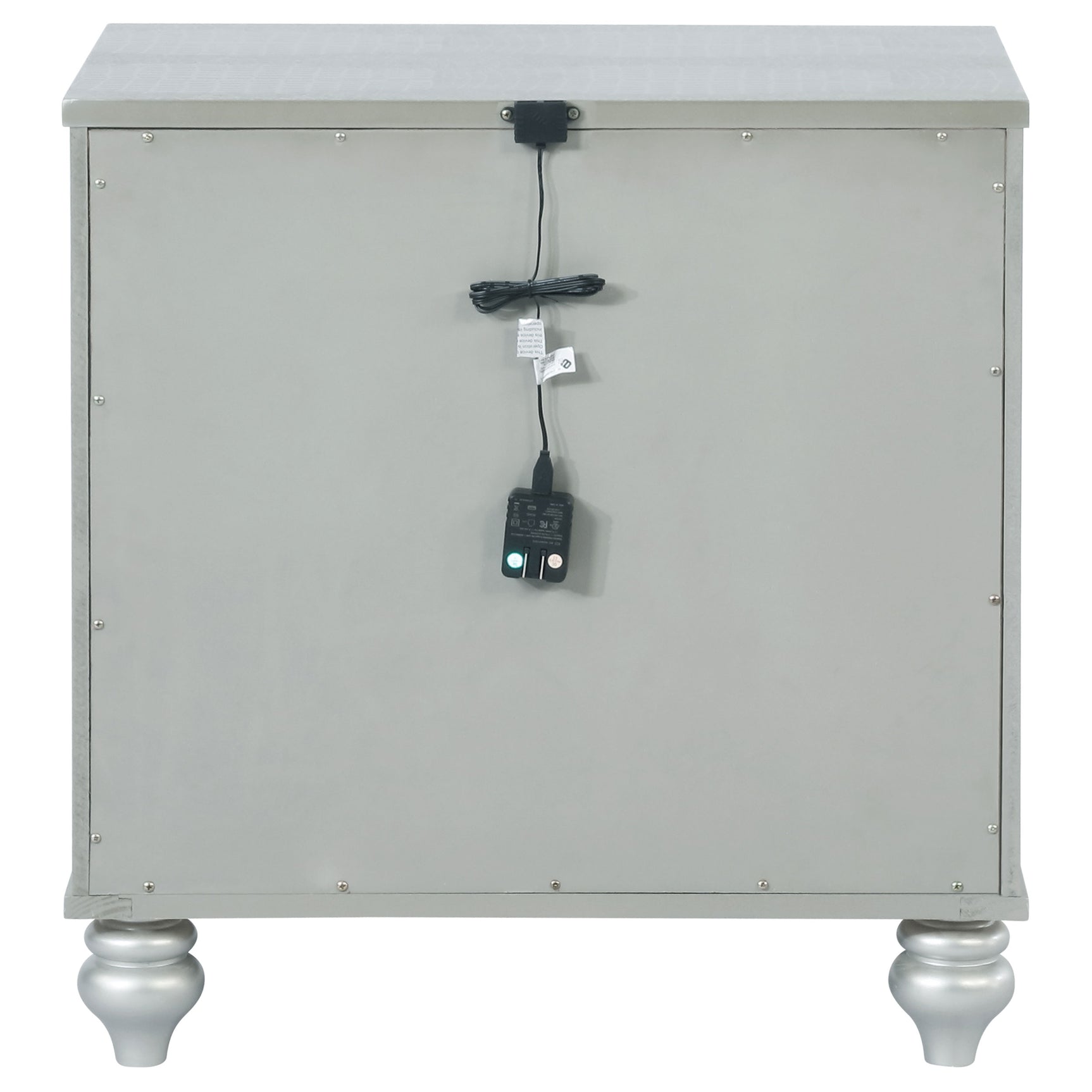 Gunnison 2-drawer Nightstand Silver Metallic - Tampa Furniture Outlet