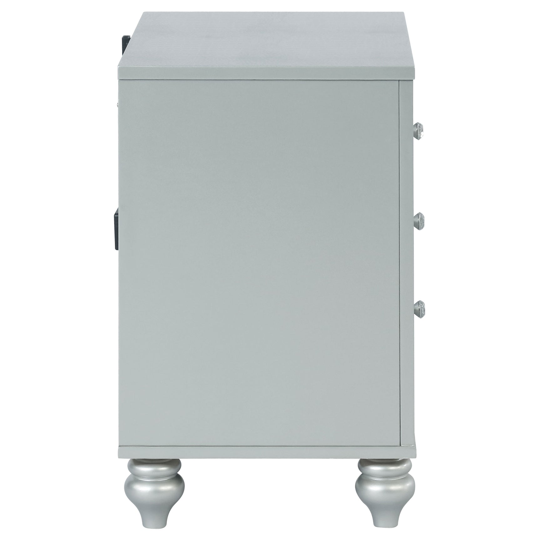 Gunnison 2-drawer Nightstand Silver Metallic - Tampa Furniture Outlet