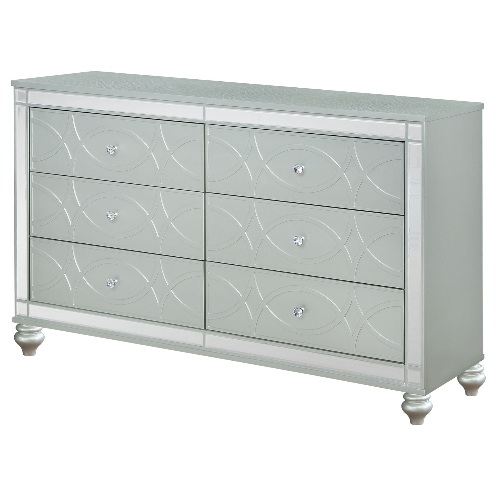 Gunnison 6-drawer Dresser Silver Metallic - Tampa Furniture Outlet