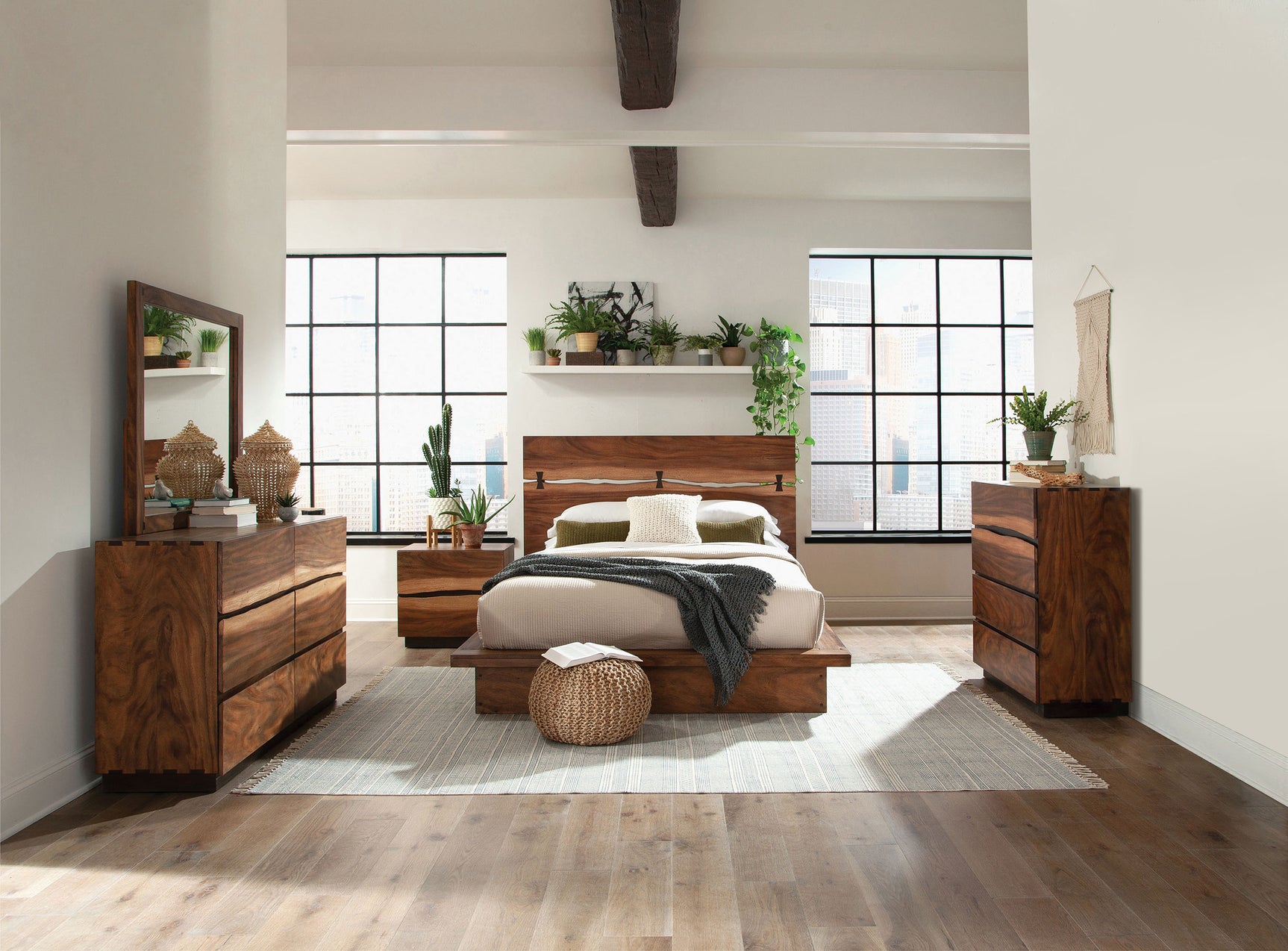 Tampa Furniture Outlet - Coaster - Winslow 5-piece Eastern King Bedroom Set Smokey Walnut - 223250KE-S5