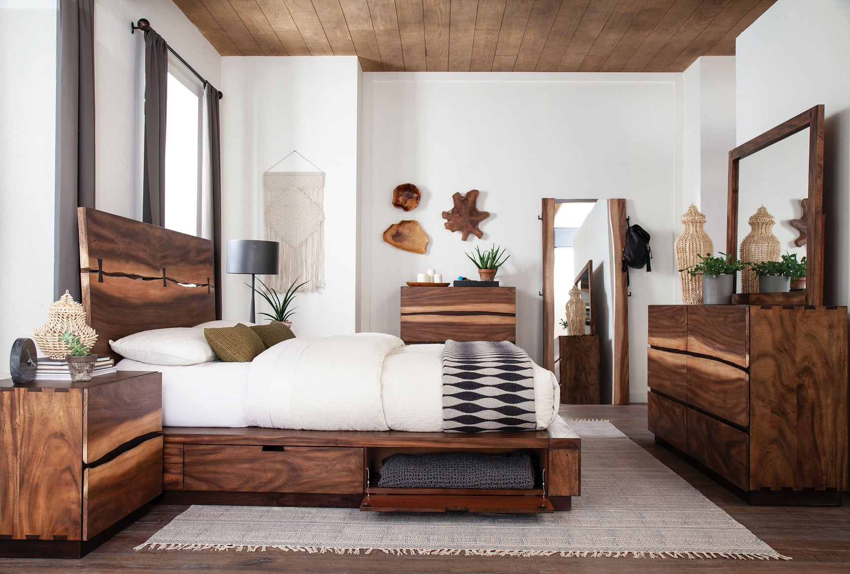 Tampa Furniture Outlet - Coaster - Winslow 5-piece Eastern King Bedroom Set Smokey Walnut - 223250SKE-S5