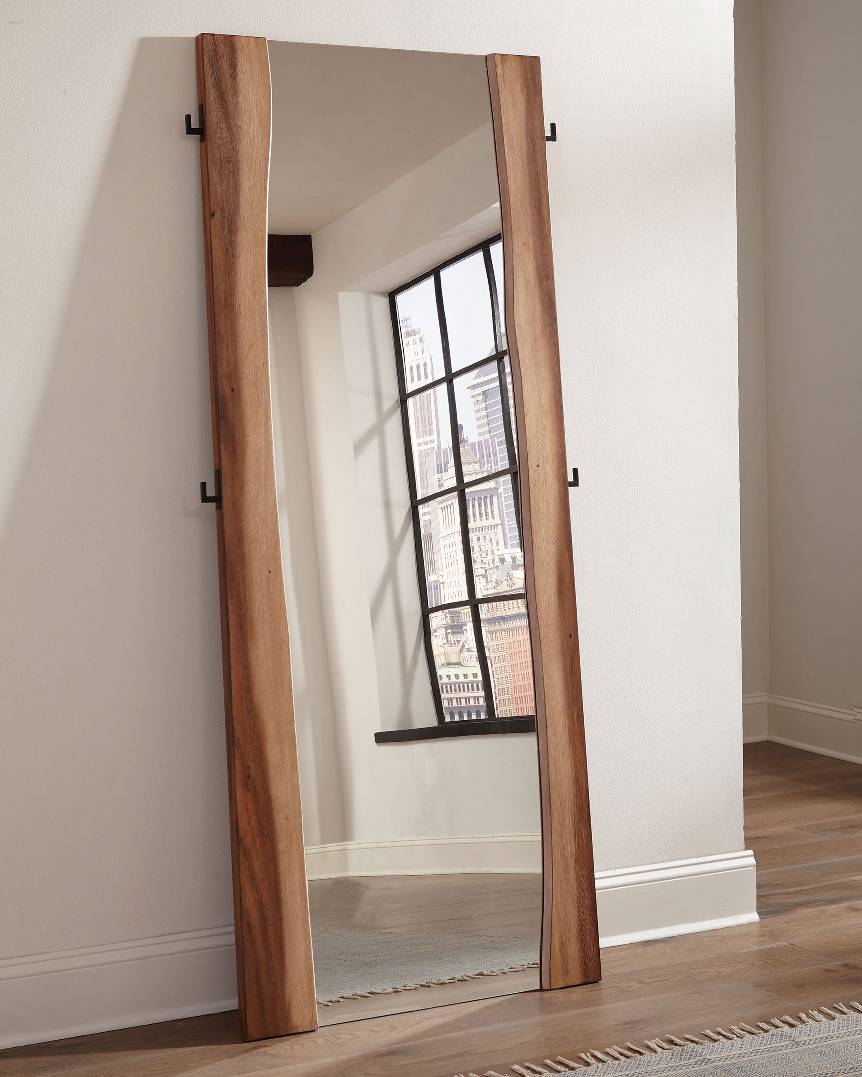 Winslow 31 x 76 Inch Standing Floor Mirror Smokey Walnut - Tampa Furniture Outlet