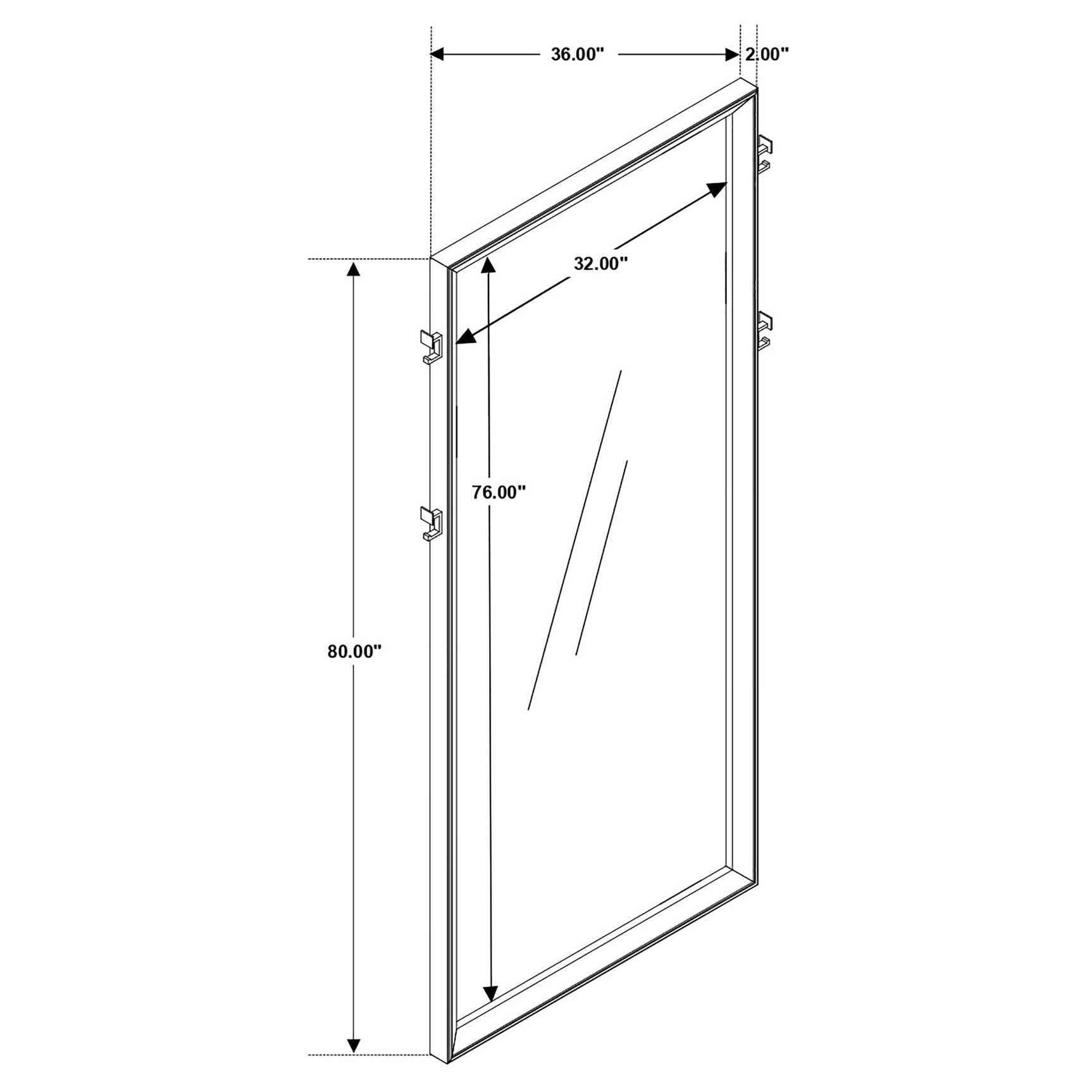 Durango 80-inch Standing Floor Mirror Smoked Peppercorn - Tampa Furniture Outlet