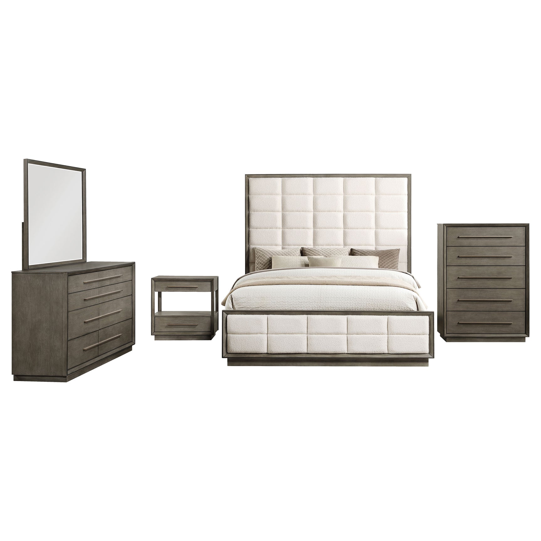 Durango 5-piece Eastern King Bedroom Set Taupe Oak - Tampa Furniture Outlet