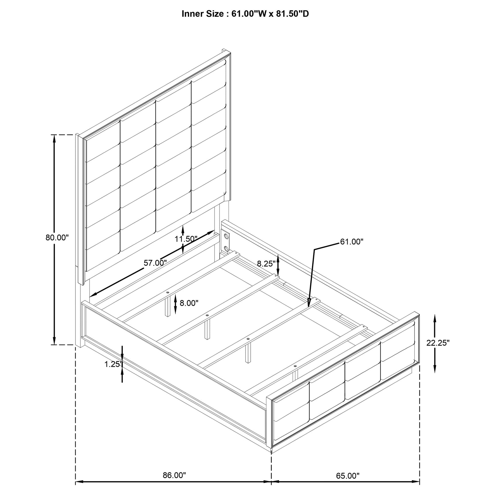 Durango 80-inch Queen Panel Bed Taupe Oak - Tampa Furniture Outlet