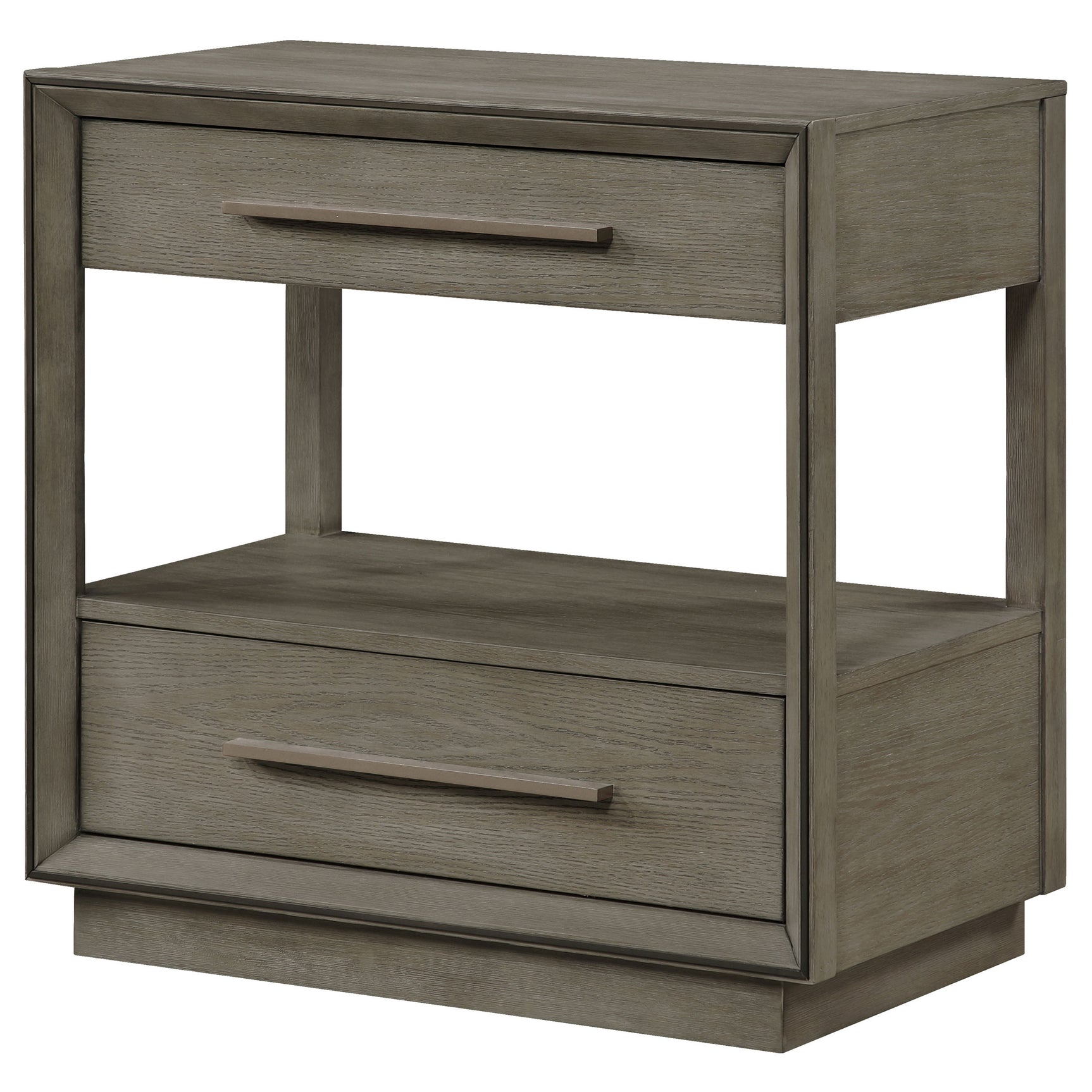 Durango 2-drawer Nightstand Bedside Table Taupe Oak - Tampa Furniture Outlet