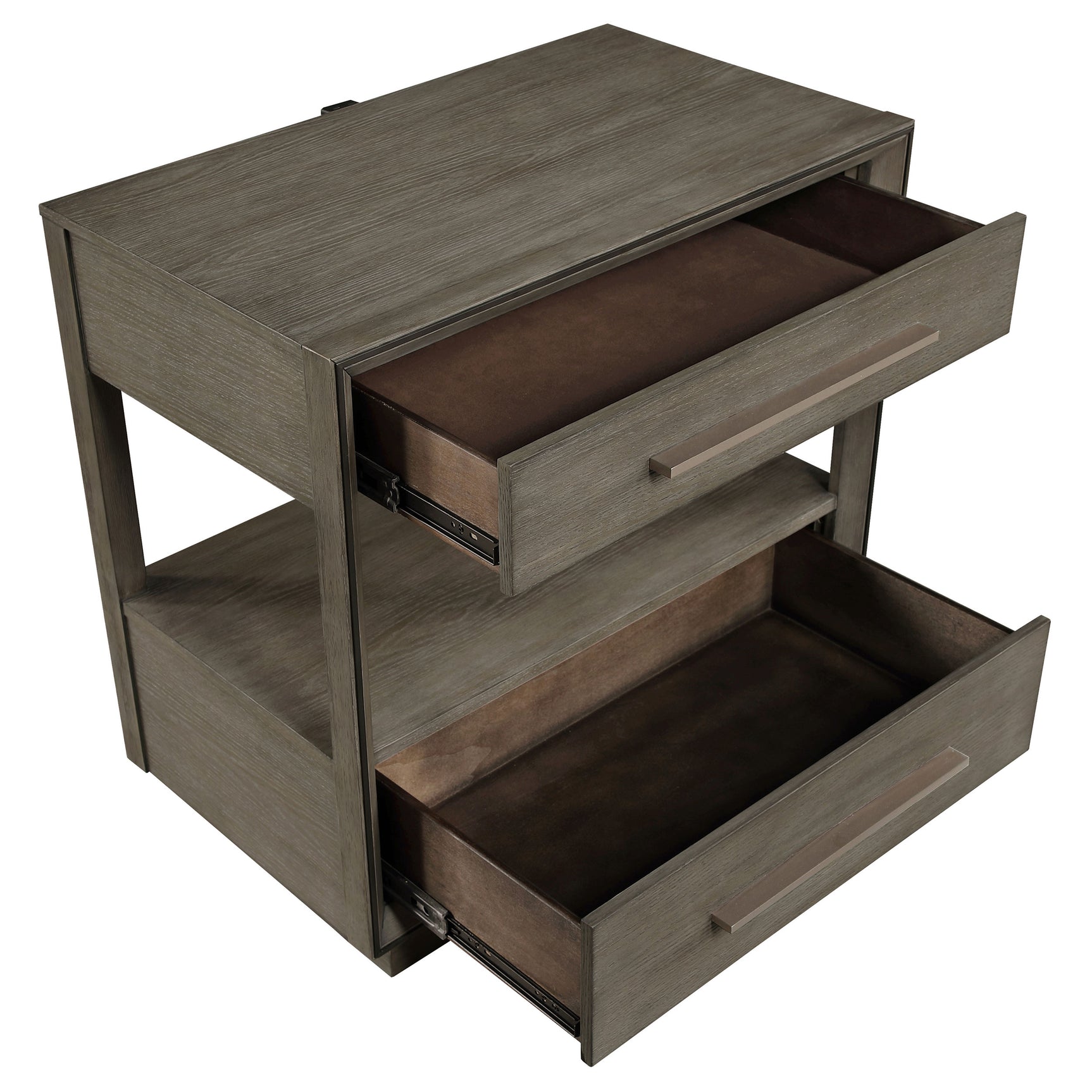 Durango 2-drawer Nightstand Bedside Table Taupe Oak - Tampa Furniture Outlet