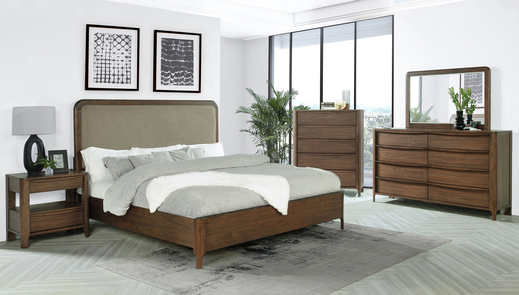 Tampa Furniture Outlet - Coaster - Maderia 5-piece California King Bedroom Set Walnut - 223321KW-S5