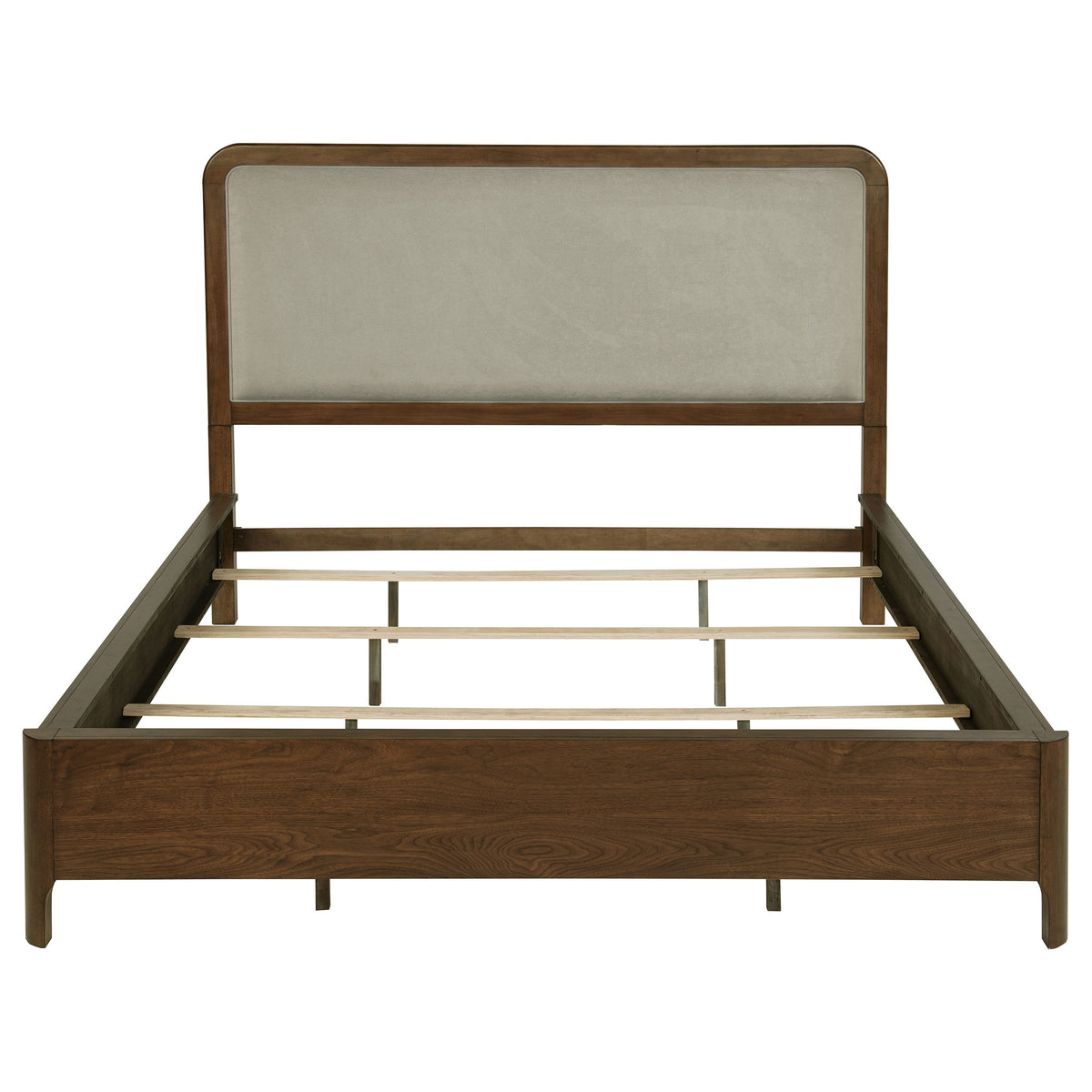 Maderia 57-inch Upholstered California King Panel Bed Walnut