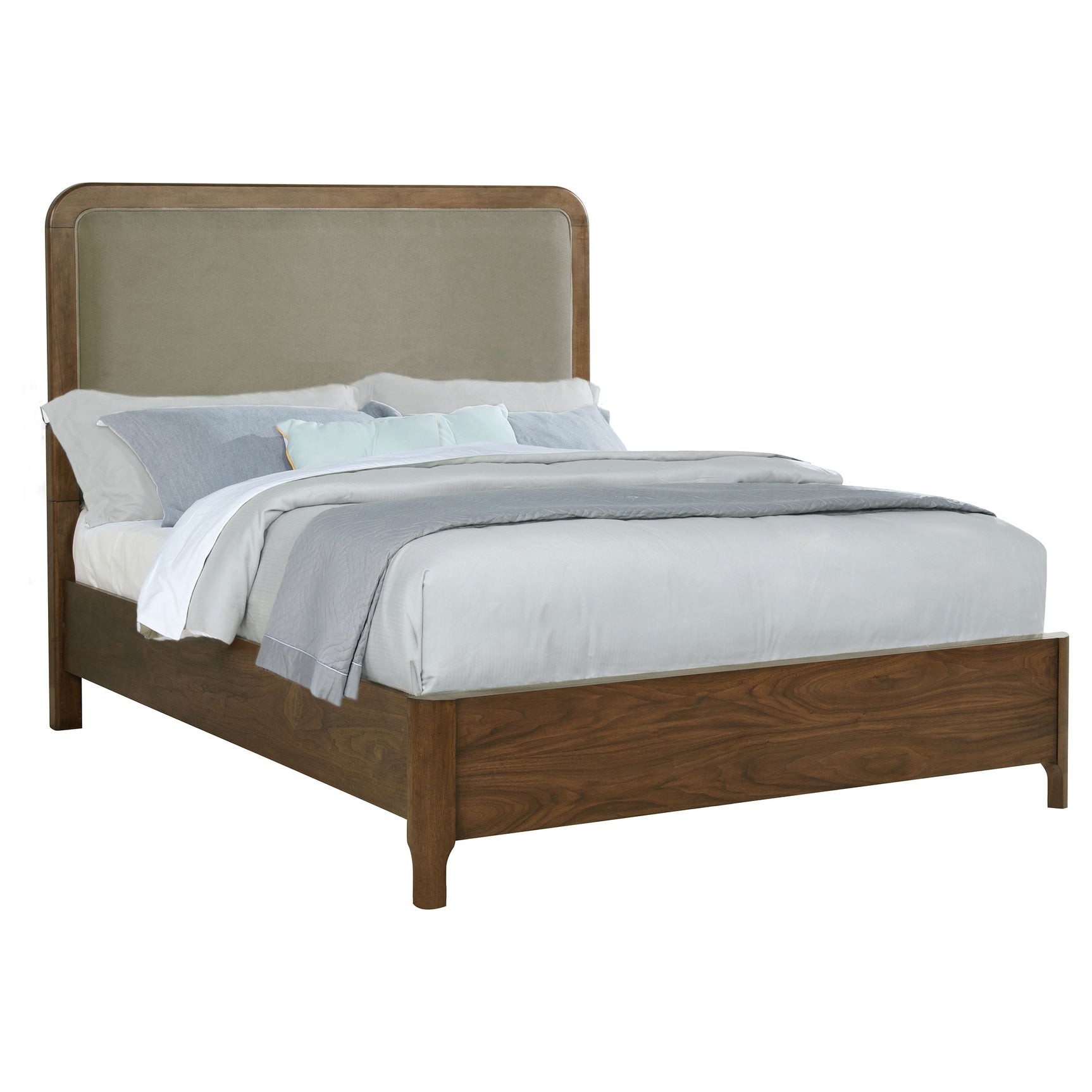 Maderia 57-inch Upholstered Queen Panel Bed Walnut - Tampa Furniture Outlet